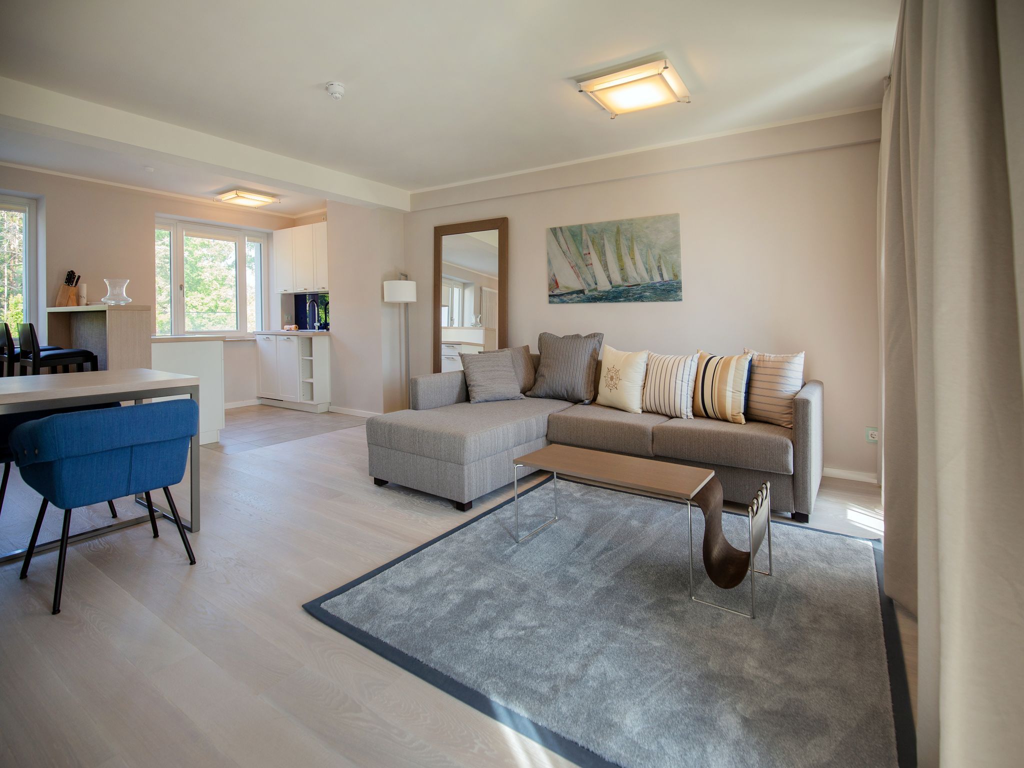 Dünenresidenz Prora Ferienwohnung mit Meerblick, 1 Schlafzimmer und Balkon (NP/212) Insel Rügen - Wohnzimmer