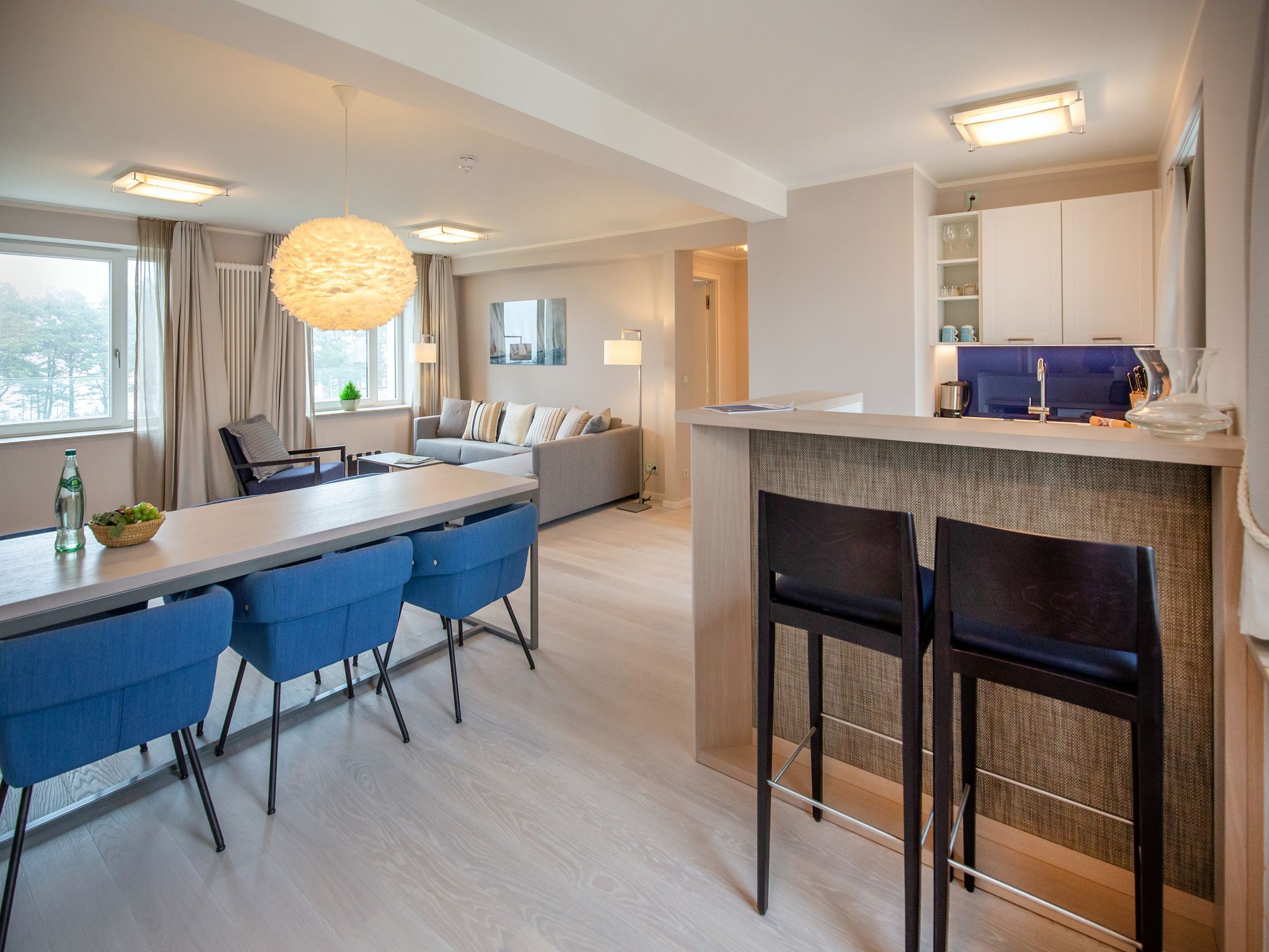 Dünenresidenz Prora Ferienwohnung mit Meerblick, 3 Schlafzimmern, Balkon und Sauna (NP/306) Insel Rügen - Küche / Küchenzeile