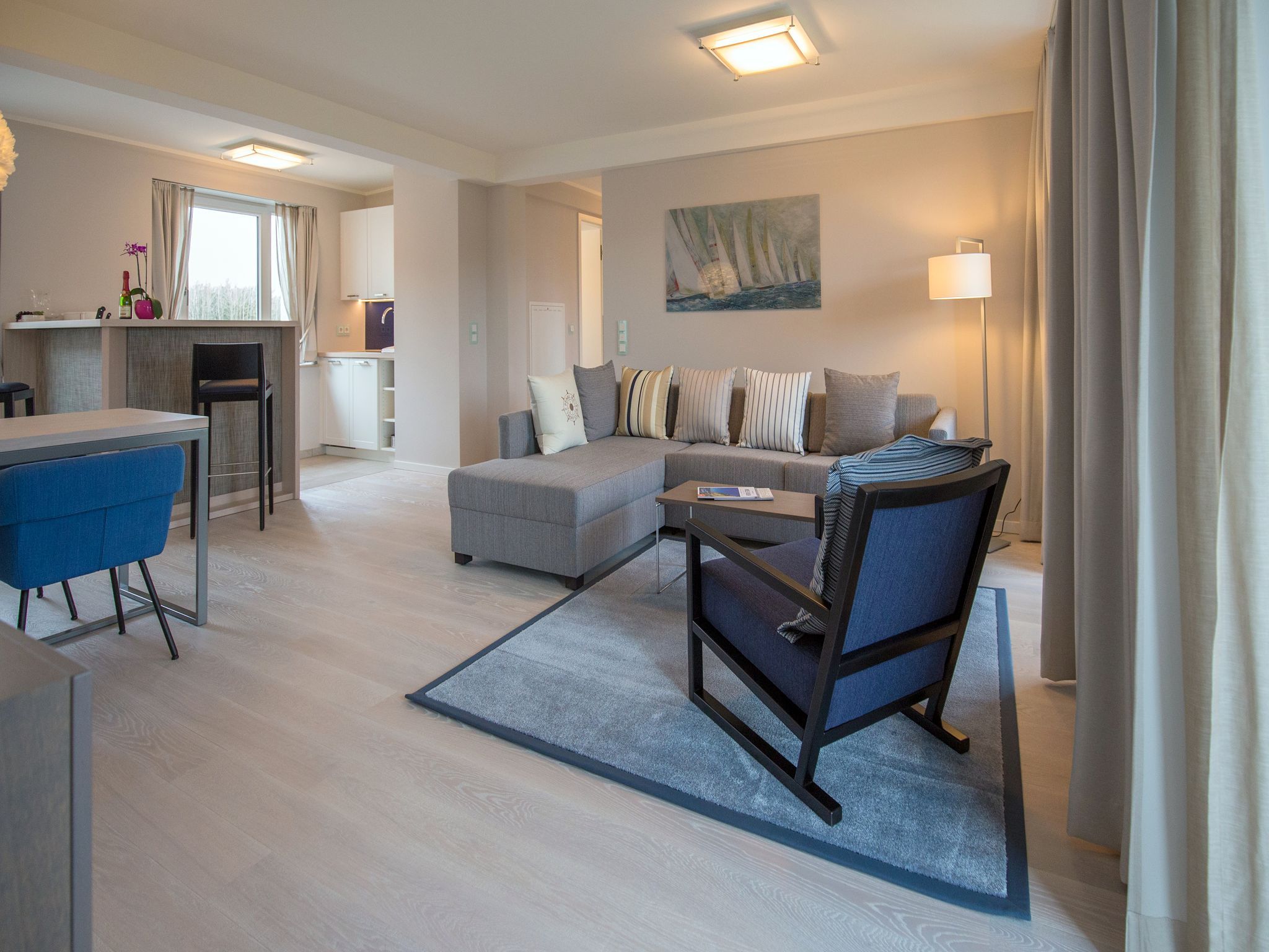 Dünenresidenz Prora Ferienwohnung mit Meerblick, 2 Schlafzimmern und Balkon (NP/307) Insel Rügen - Wohnzimmer