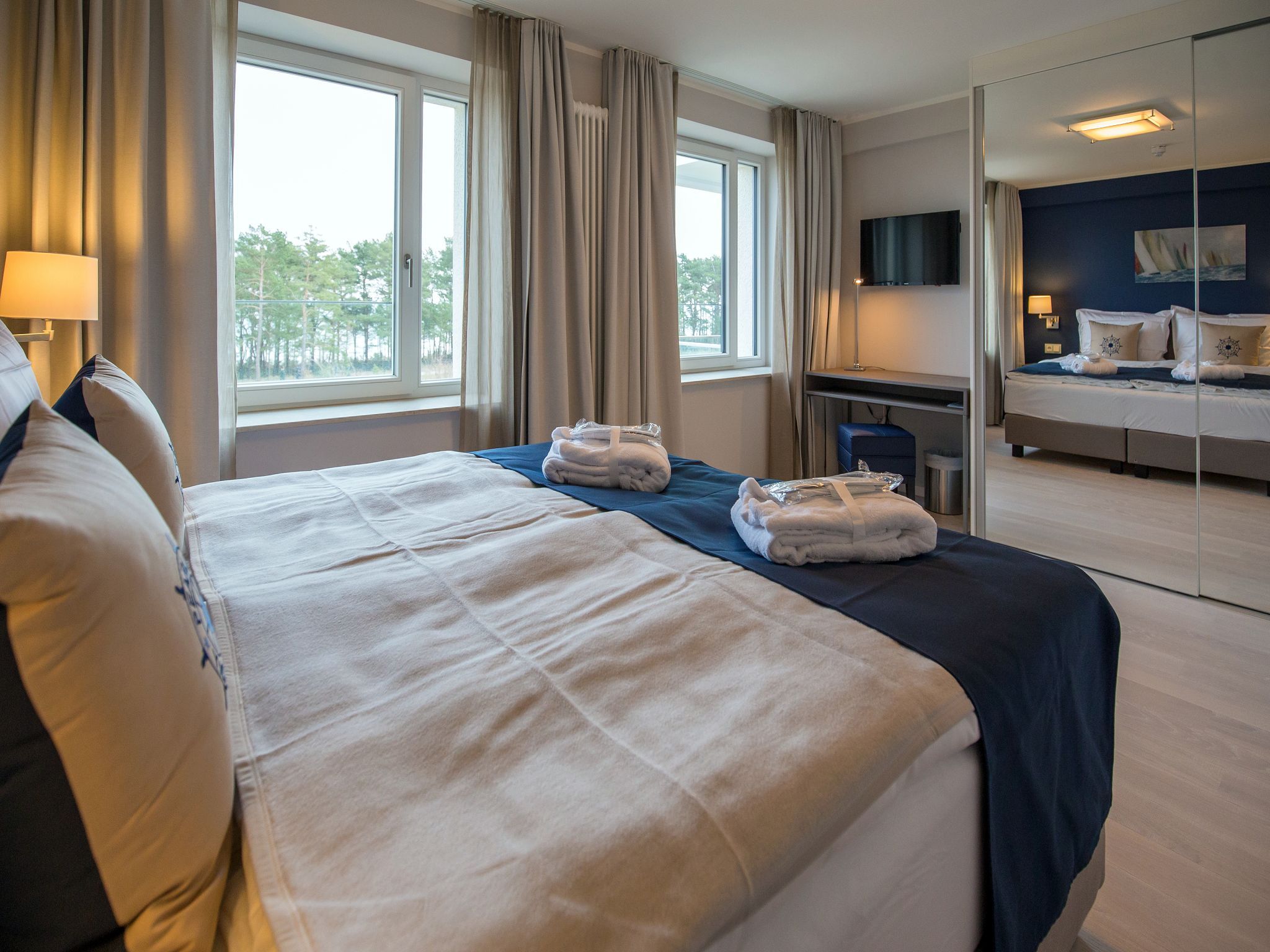 Dünenresidenz Prora Ferienwohnung mit Meerblick, 2 Schlafzimmern und Balkon (NP/307) Insel Rügen - Schlafzimmer