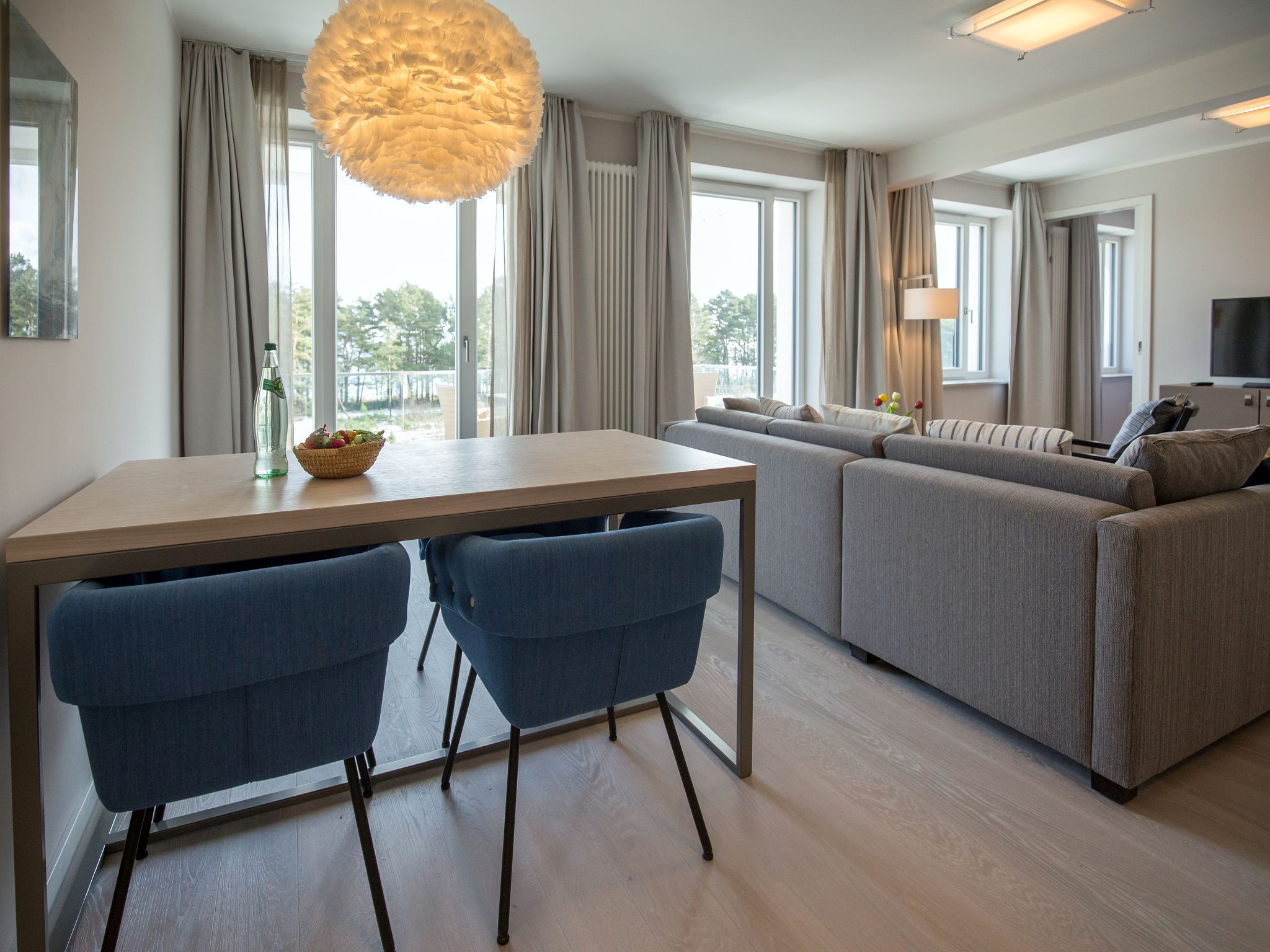 Dünenresidenz Prora Ferienwohnung mit Meerblick, 1 Schlafzimmer und Balkon (NP/308) Insel Rügen - Wohnzimmer