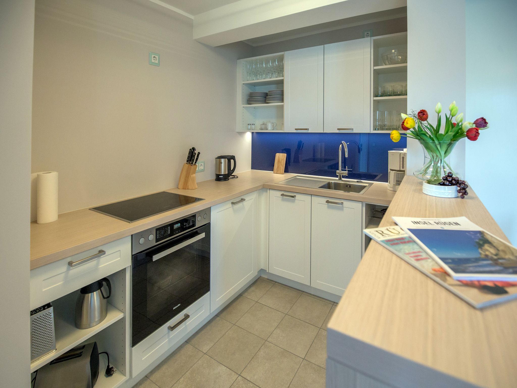 Dünenresidenz Prora Ferienwohnung mit Meerblick, 1 Schlafzimmer und Balkon (NP/310) Insel Rügen - Küche / Küchenzeile