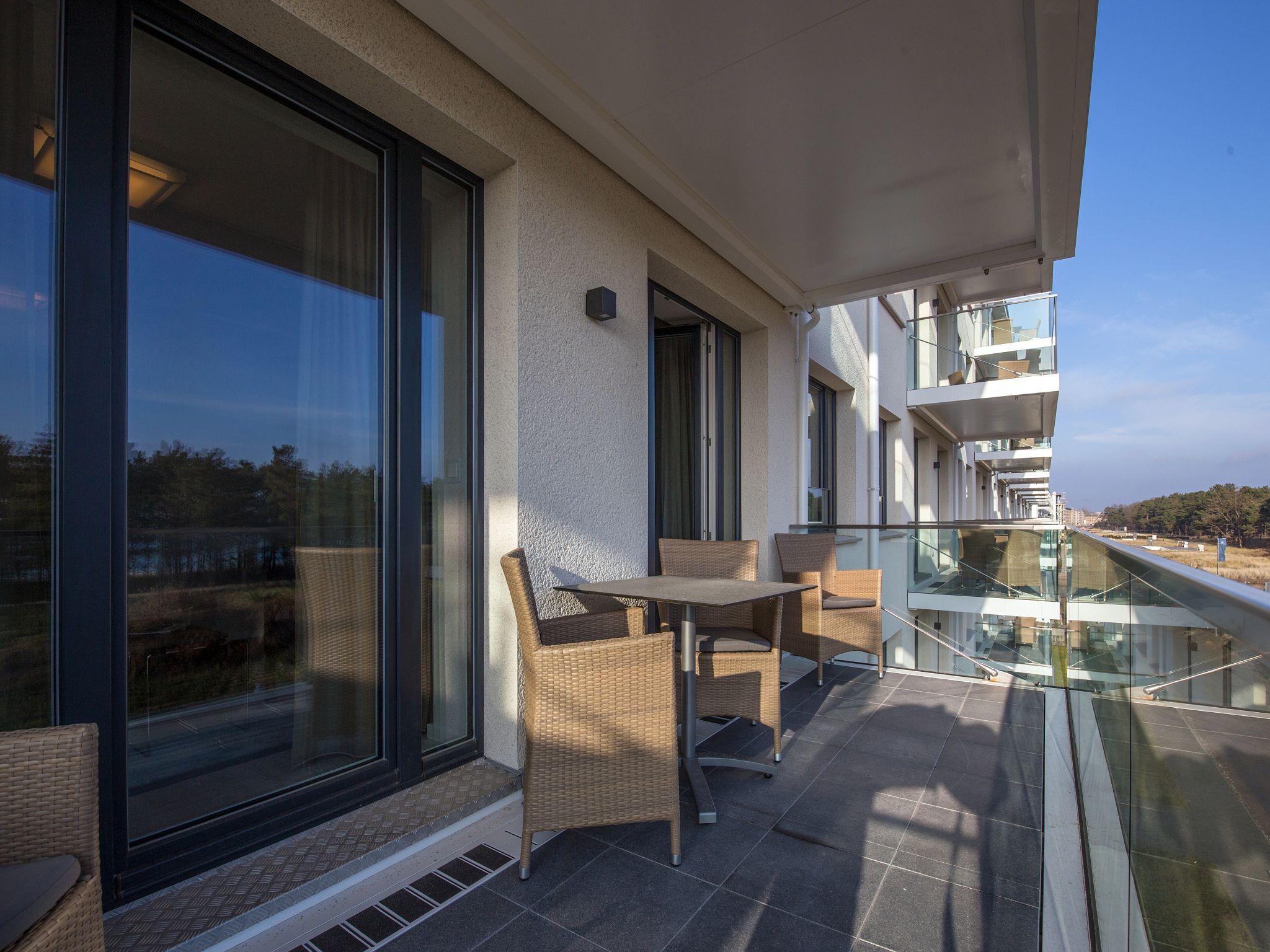 Dünenresidenz Prora Ferienwohnung mit Meerblick, 1 Schlafzimmer und Balkon (NP/310) Insel Rügen - Balkon