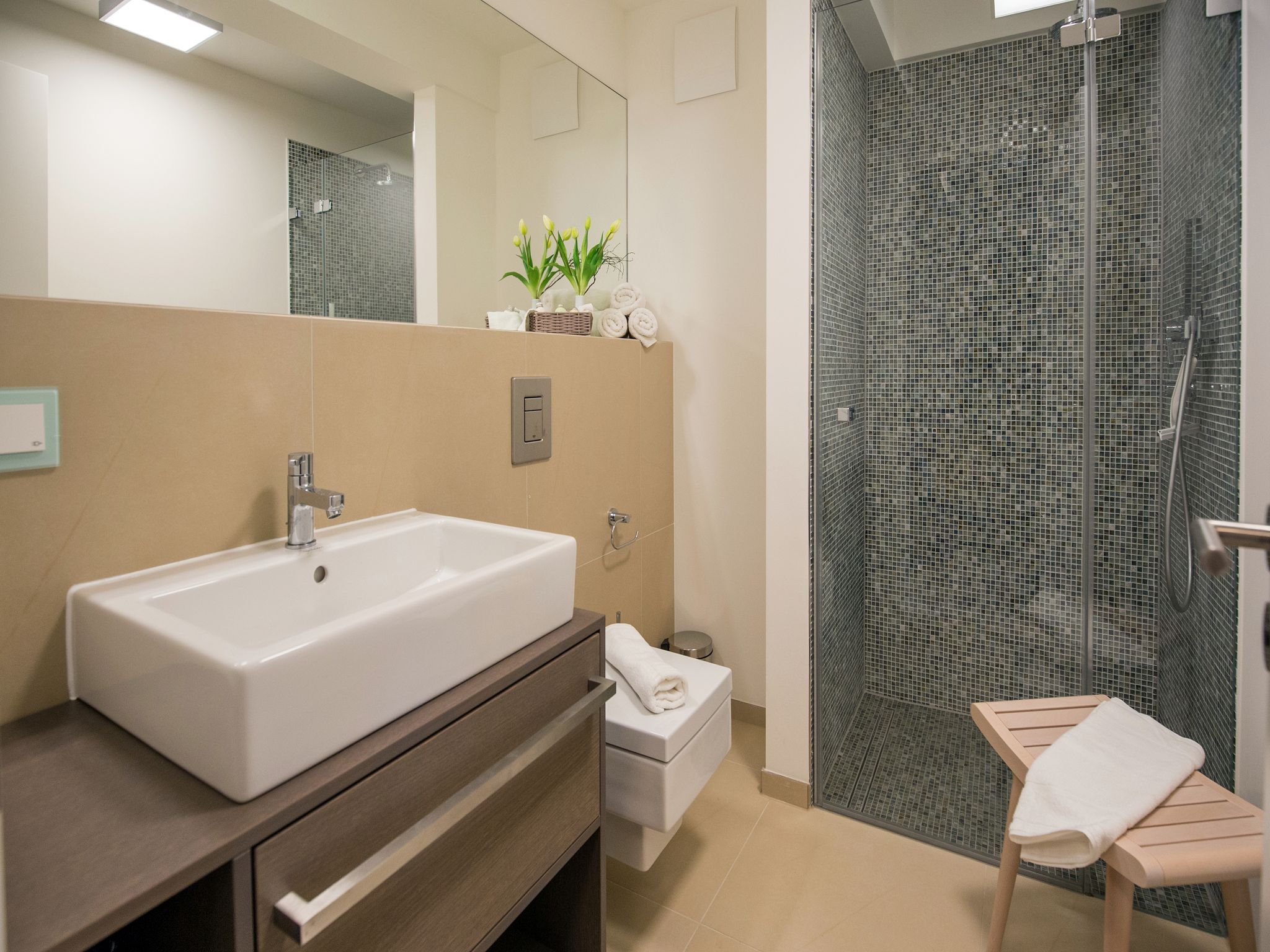 Dünenresidenz Prora Ferienwohnung mit Meerblick, 2 Schlafzimmern und Balkon (NP/403) Insel Rügen - Badezimmer