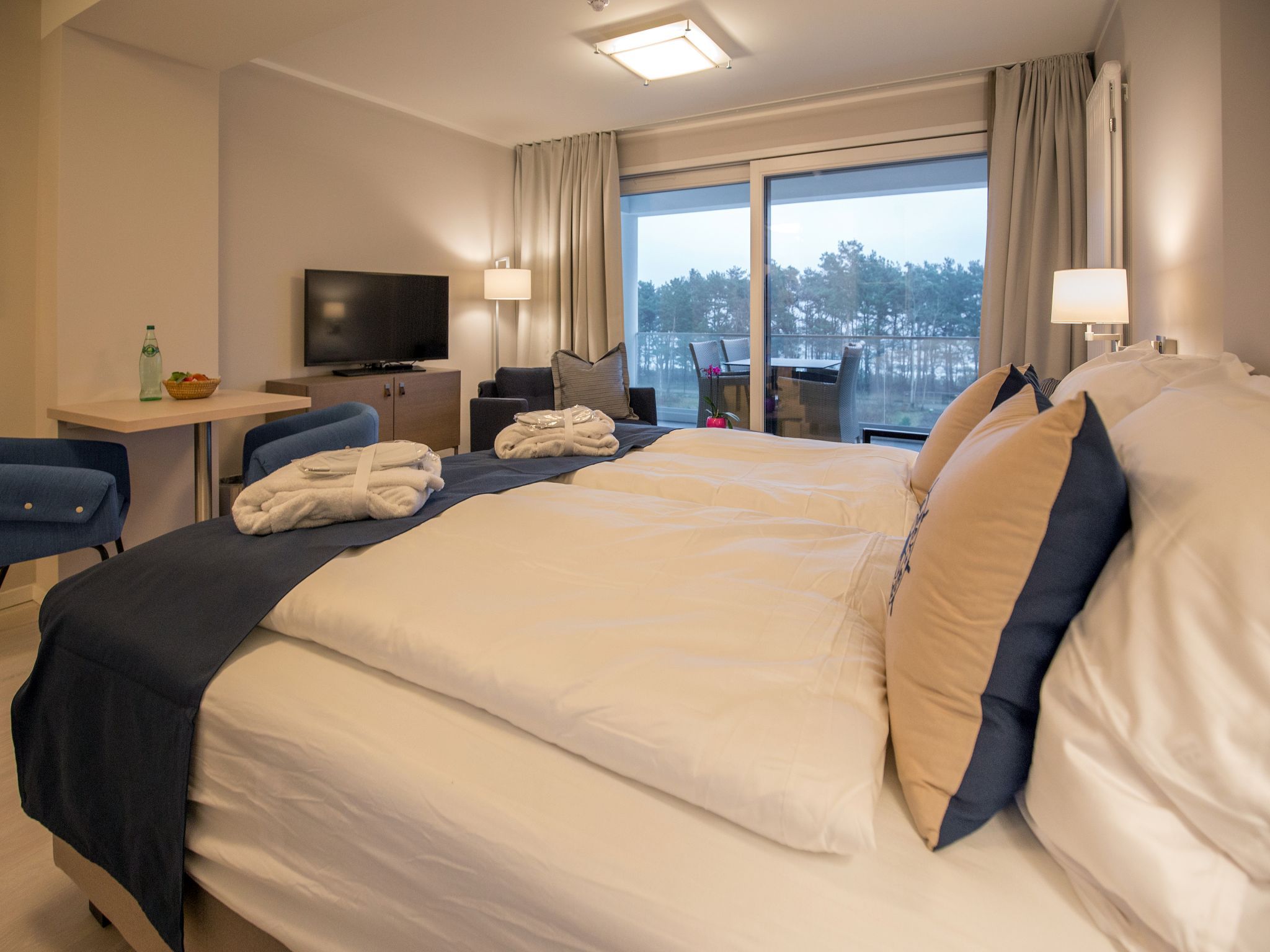 Dünenresidenz Prora 1-Raum-Ferienwohnung mit Meerblick, 1 Schlafzimmer und Balkon (NP/416) Insel Rügen - Schlafzimmer