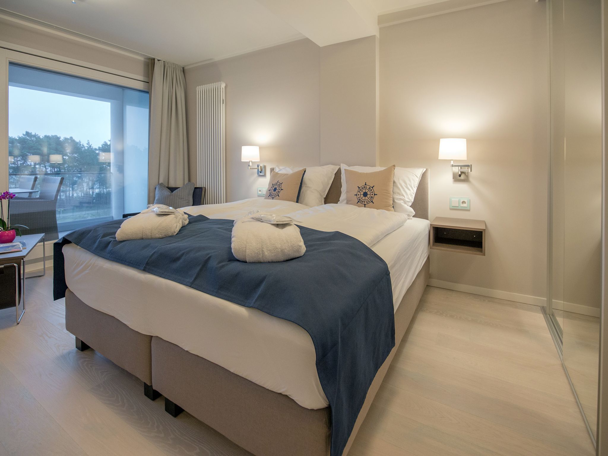 Dünenresidenz Prora 1-Raum-Ferienwohnung mit Meerblick, 1 Schlafzimmer und Balkon (NP/416) Insel Rügen - Schlafzimmer