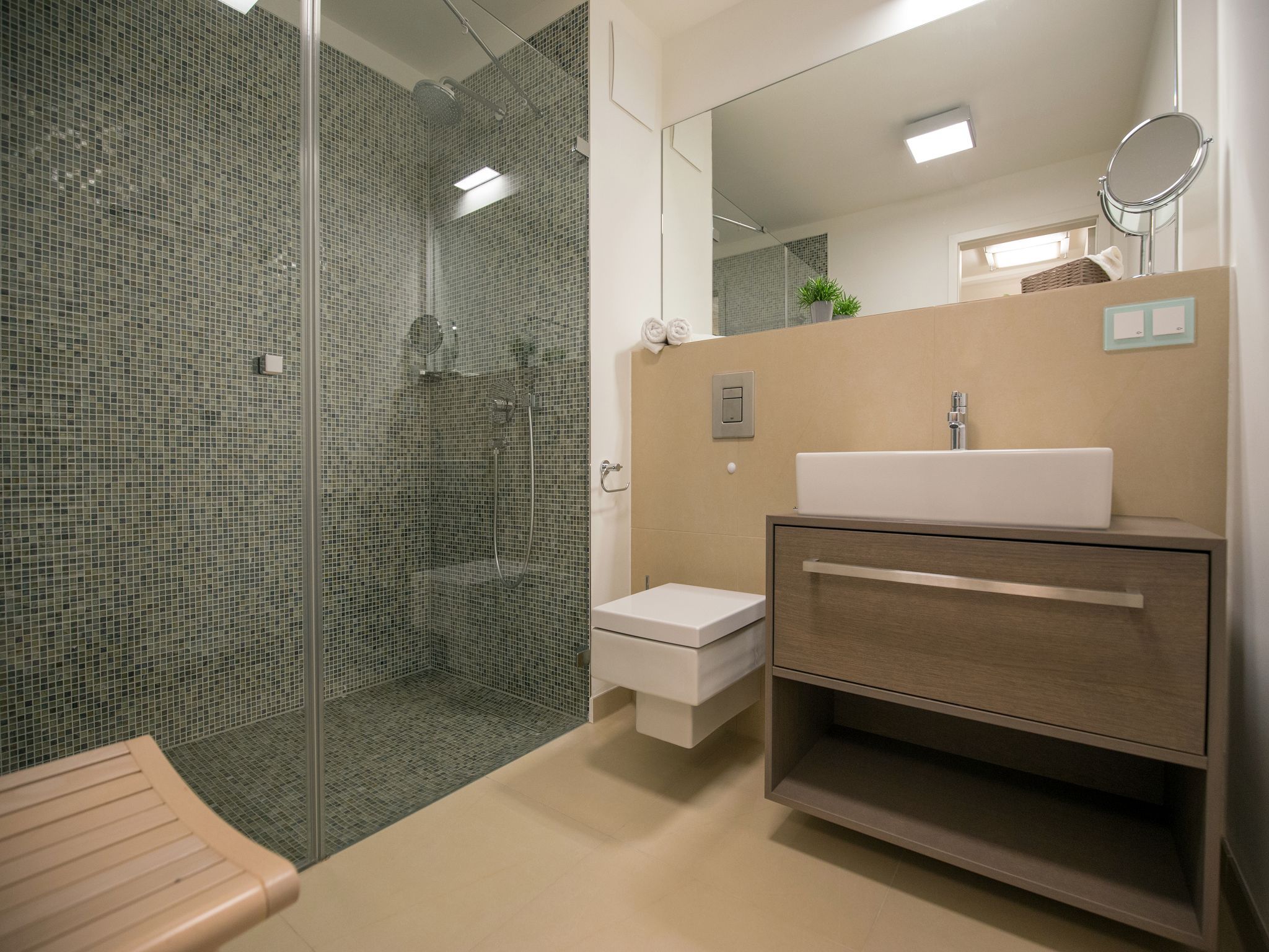 Dünenresidenz Prora 1-Raum-Ferienwohnung mit Meerblick, 1 Schlafzimmer und Balkon (NP/416) Insel Rügen - Badezimmer