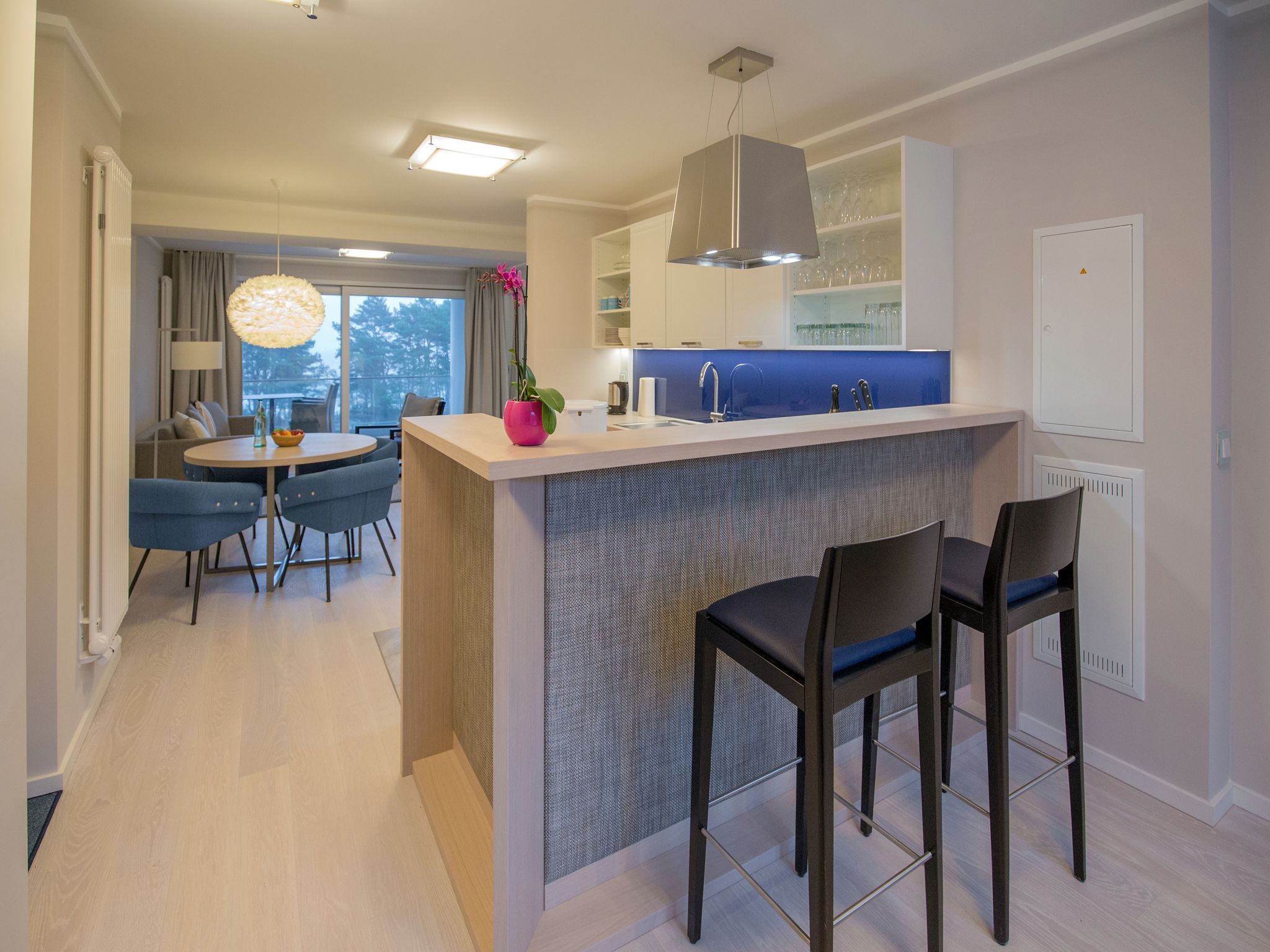 Dünenresidenz Prora Ferienwohnung mit Meerblick, 2 Schlafzimmern und Balkon (NP/417) Insel Rügen - Küche / Küchenzeile