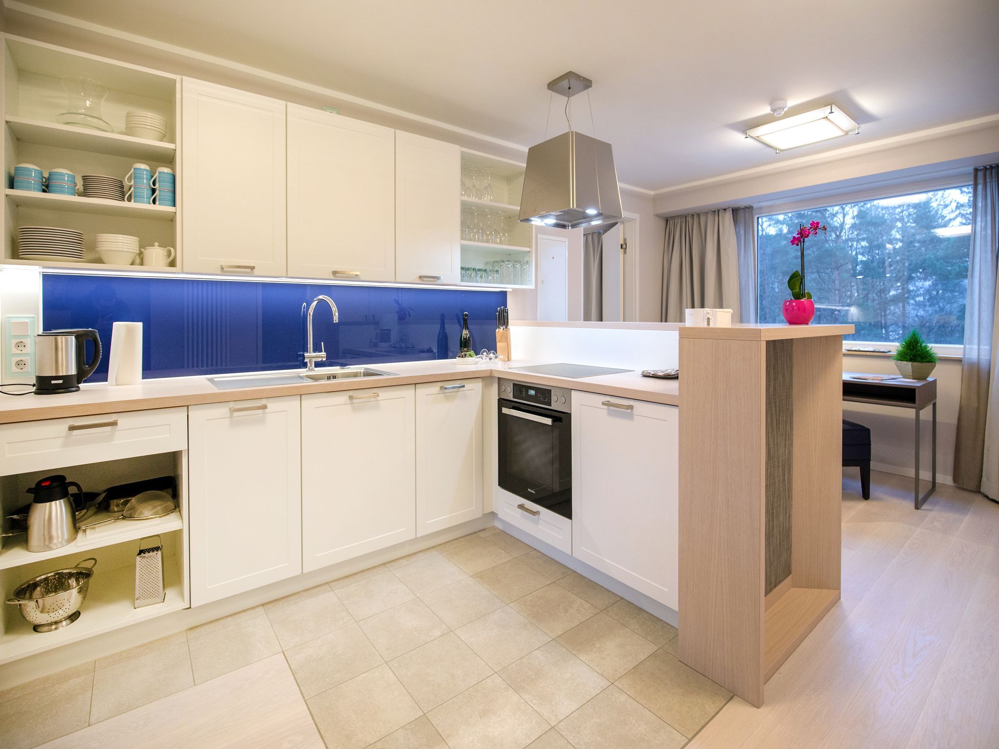 Dünenresidenz Prora Ferienwohnung mit Meerblick, 2 Schlafzimmern und Balkon (NP/417) Insel Rügen - Küche / Küchenzeile