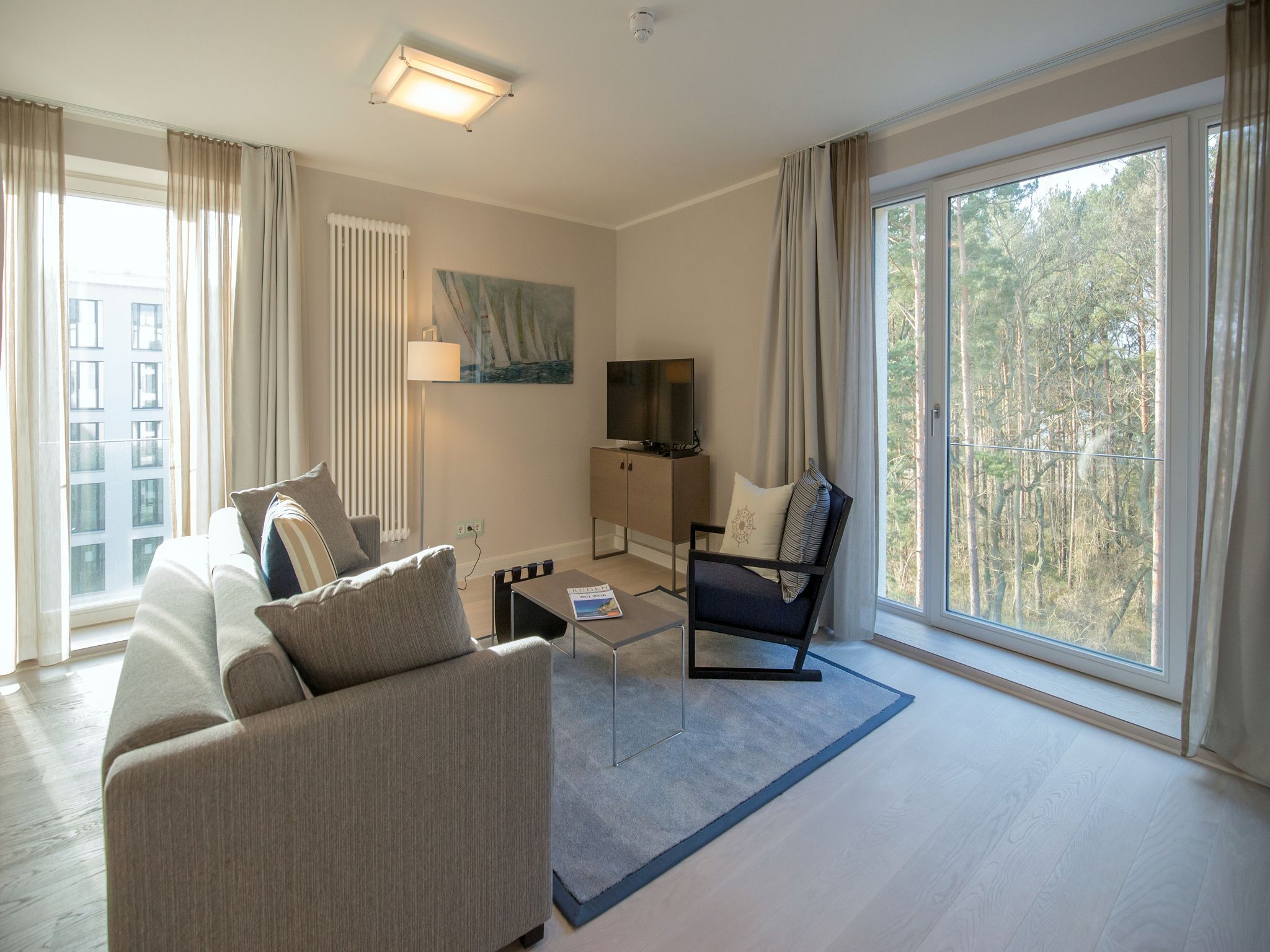 Dünenresidenz Prora Ferienwohnung mit 1 Schlafzimmer zur Sonnenseite (NP/420) Insel Rügen - Wohnzimmer