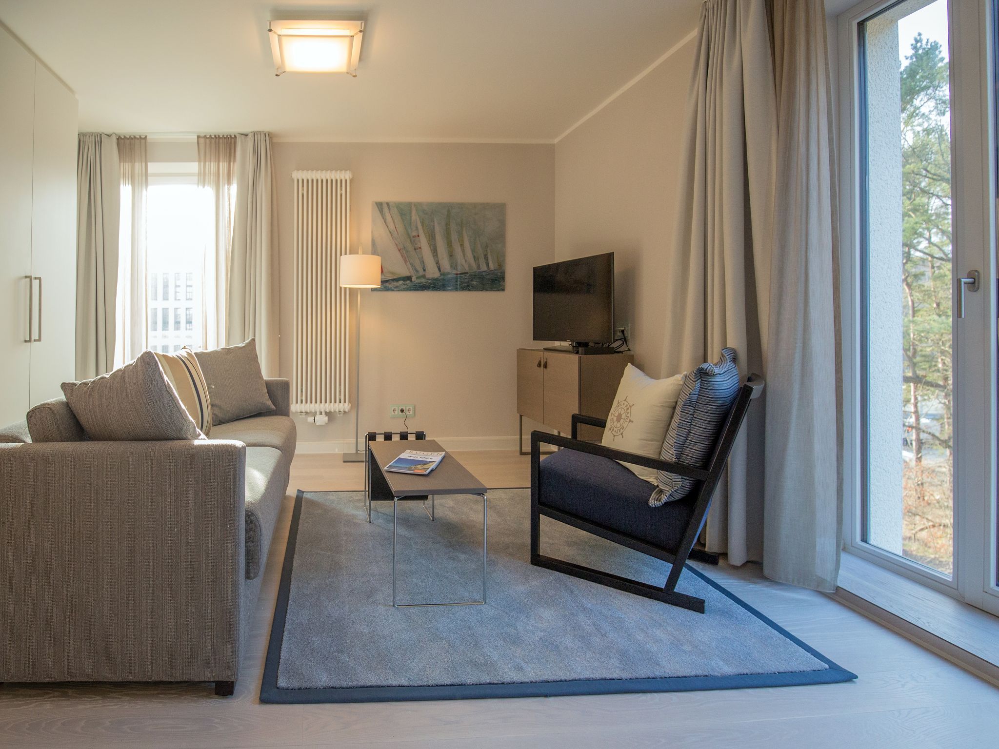 Dünenresidenz Prora Ferienwohnung mit 1 Schlafzimmer zur Sonnenseite (NP/420) Insel Rügen - Wohnzimmer