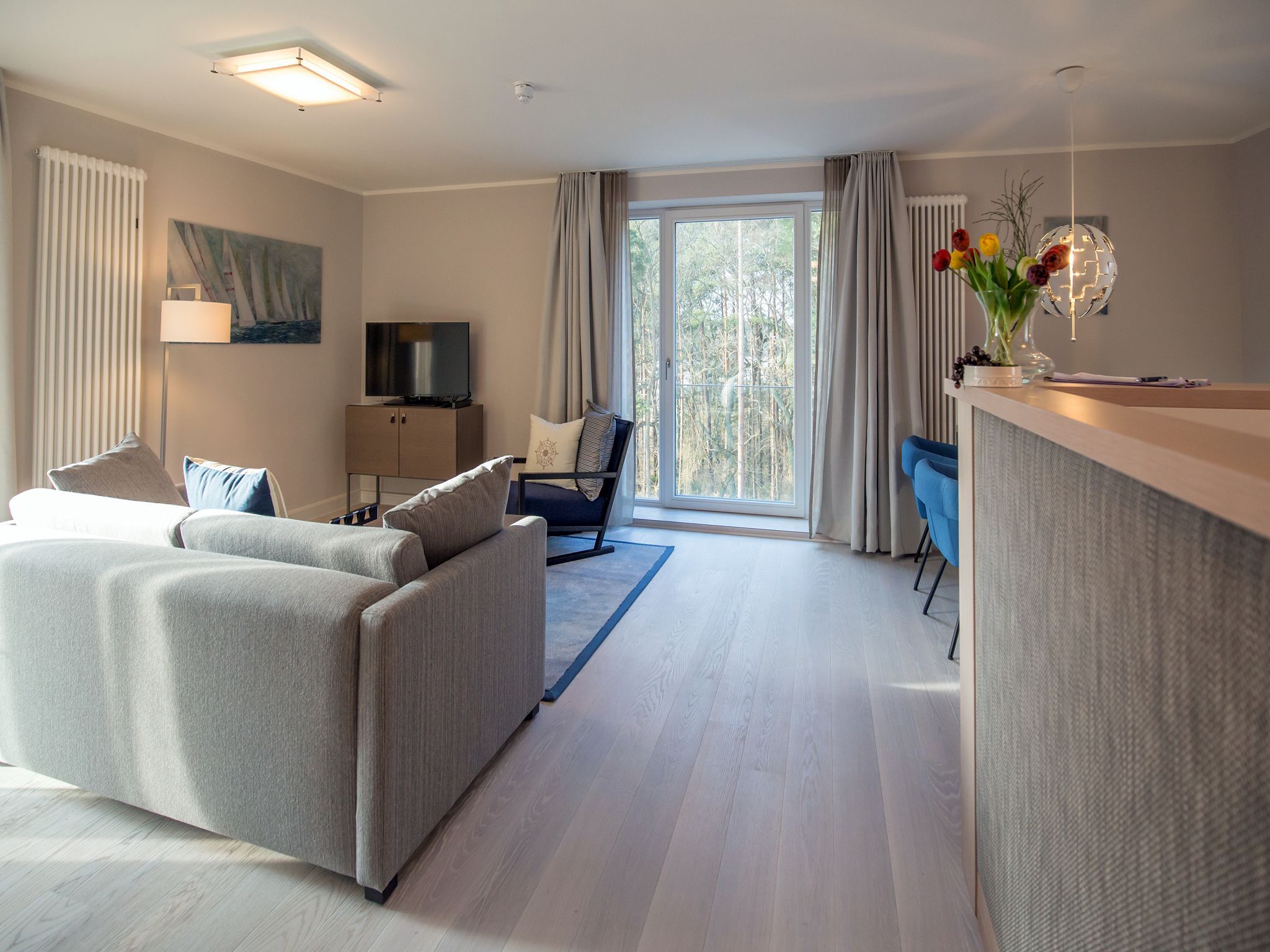 Dünenresidenz Prora Ferienwohnung mit 1 Schlafzimmer zur Sonnenseite (NP/420) Insel Rügen - Wohnzimmer