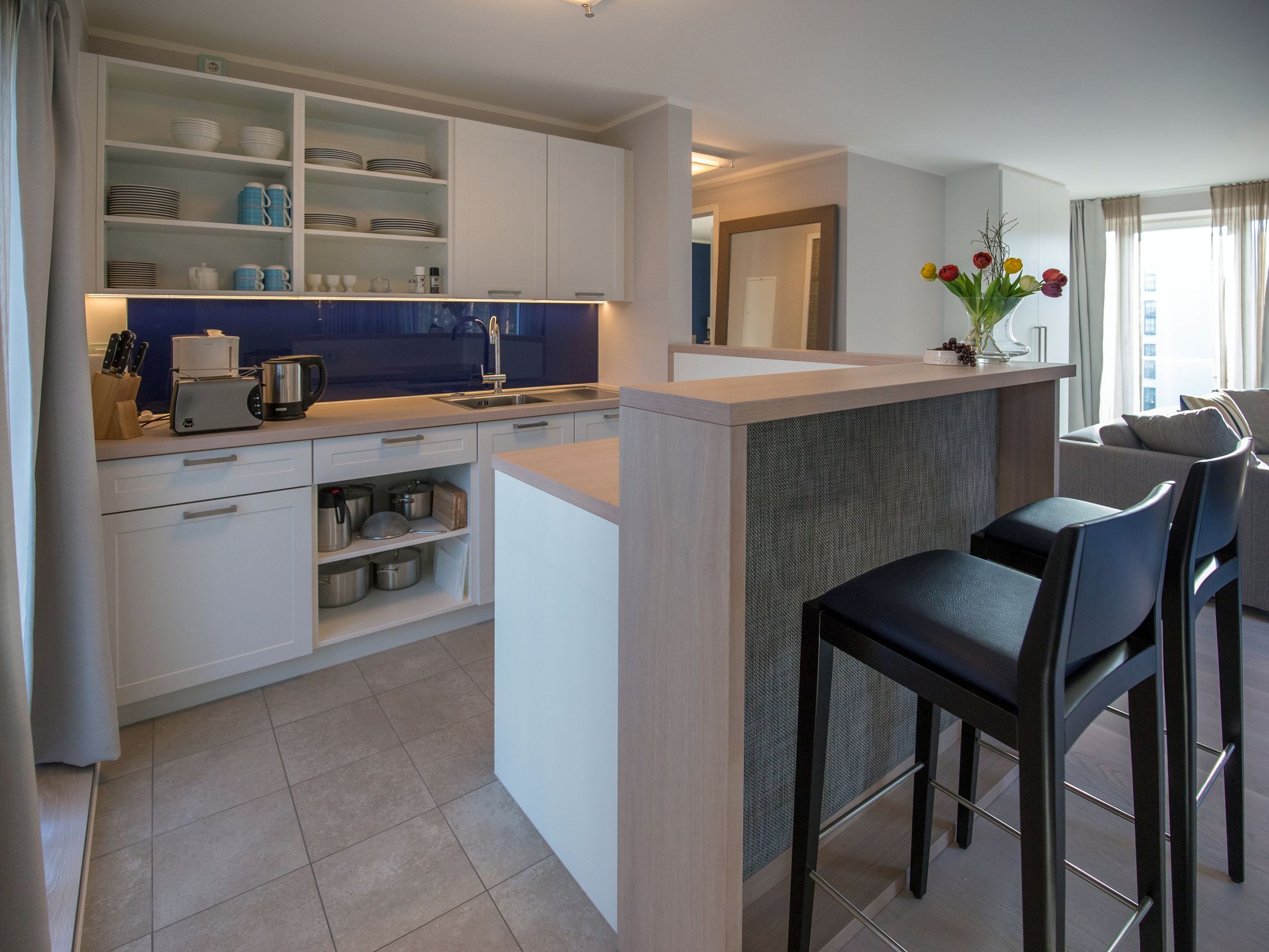 Dünenresidenz Prora Ferienwohnung mit 1 Schlafzimmer zur Sonnenseite (NP/420) Insel Rügen - Küche / Küchenzeile