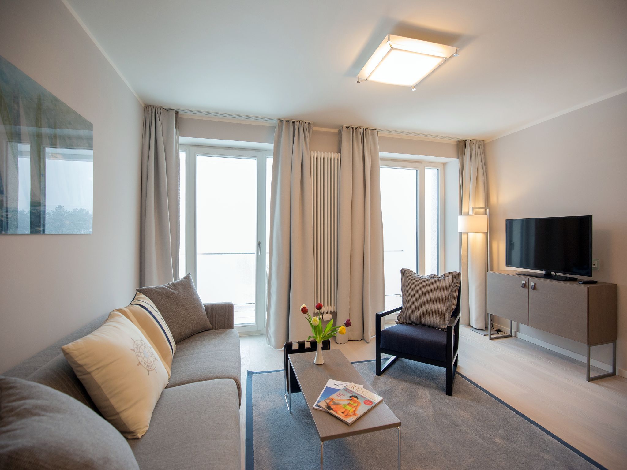 Dünenresidenz Prora Ferienwohnung mit Meerblick, 1 Schlafzimmer und Balkon (NP/421) Insel Rügen - Wohnzimmer