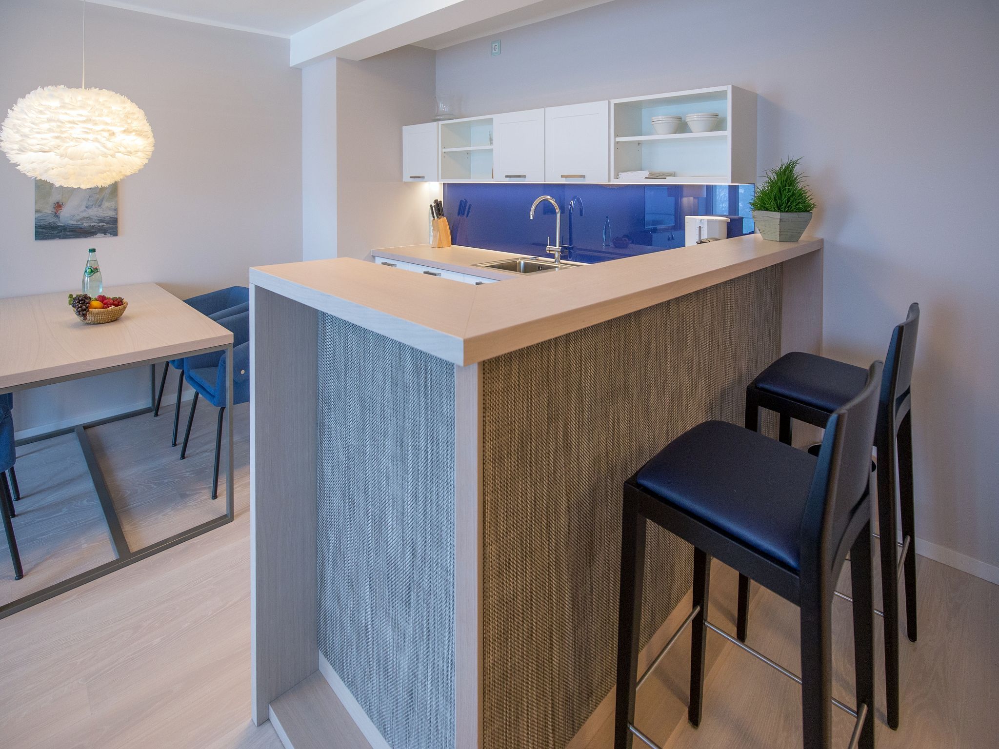 Dünenresidenz Prora Ferienwohnung mit Meerblick, 1 Schlafzimmer und Balkon (NP/421) Insel Rügen - Küche / Küchenzeile