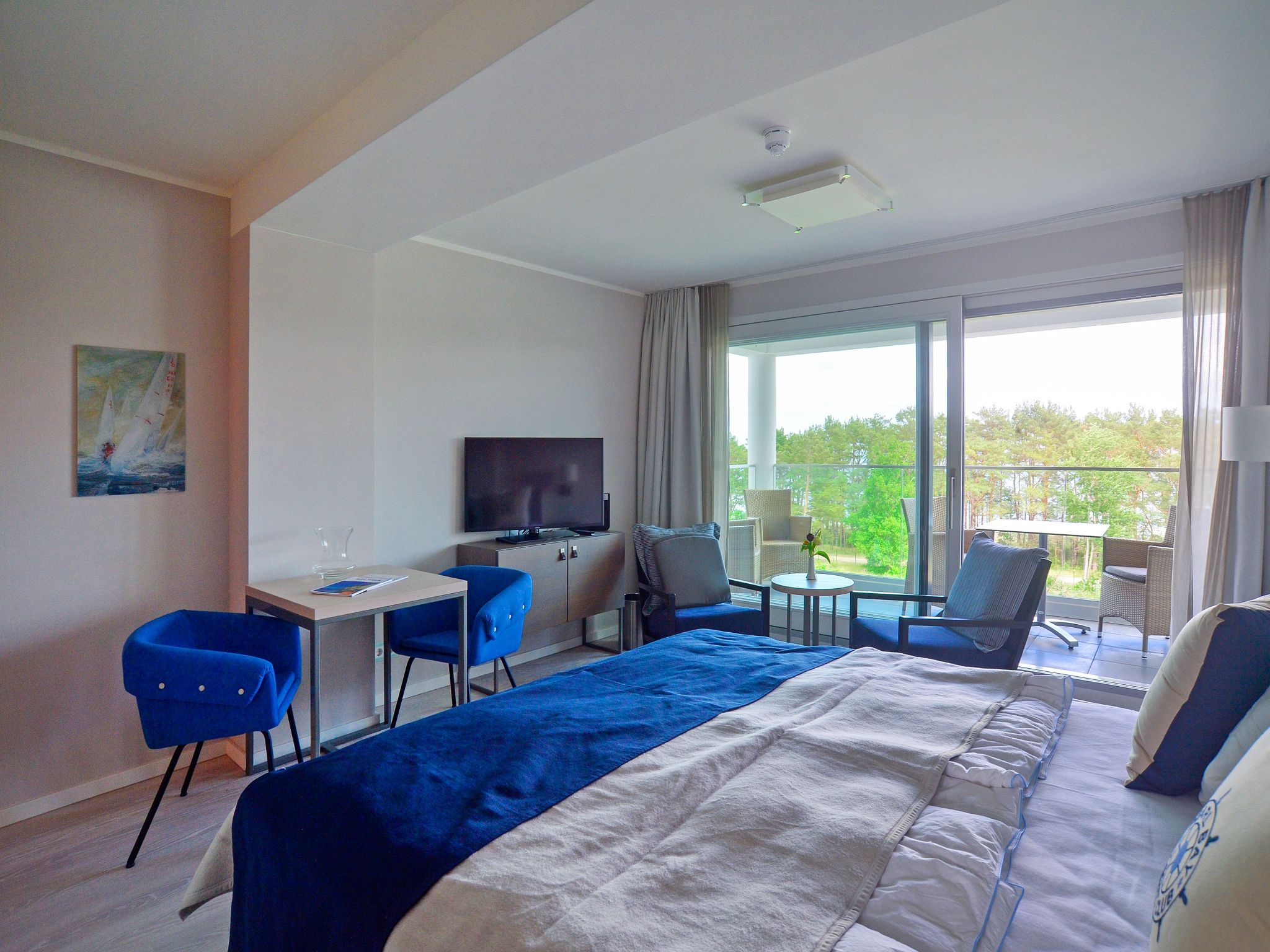 Dünenresidenz Prora 1-Raum-Ferienwohnung mit Meerblick, 1 Schlafzimmer und Balkon (NP/515) Insel Rügen - Schlafzimmer