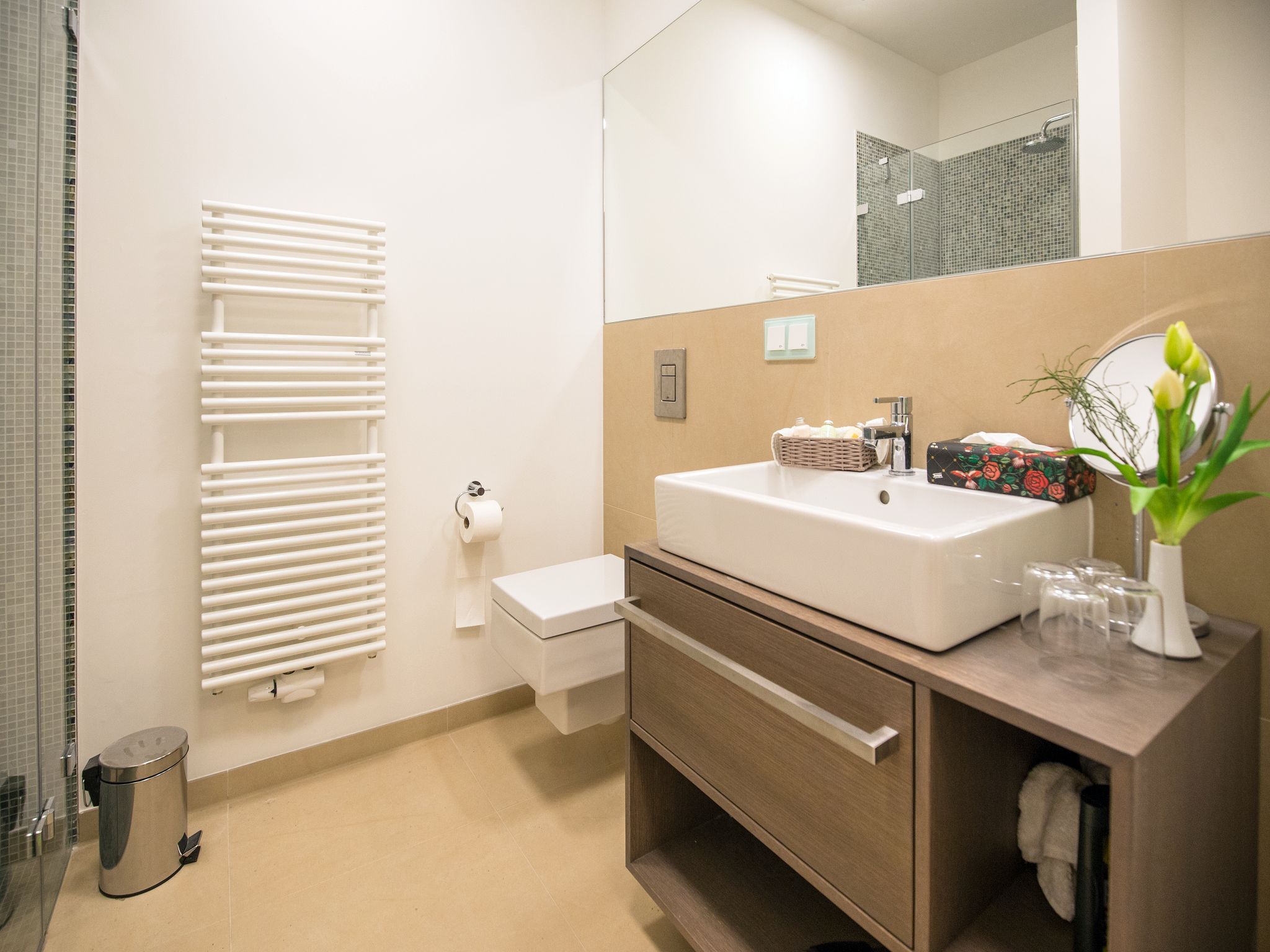 Dünenresidenz Prora Ferienwohnung mit Meerblick und 1 Schlafzimmer und Terrasse (NP/704) Insel Rügen - Badezimmer