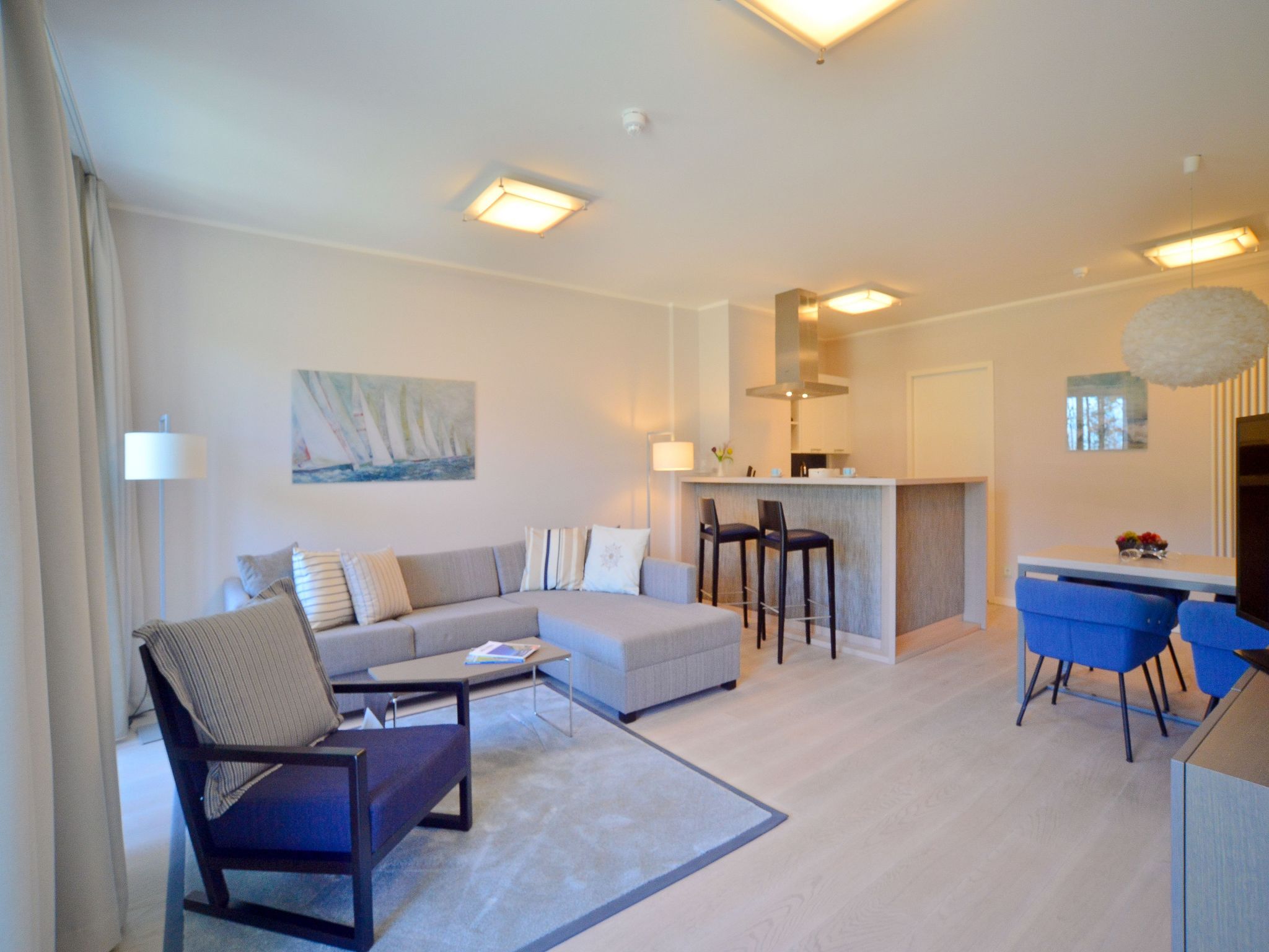 Dünenresidenz Prora Ferienwohnung mit Meerblick und 1 Schlafzimmer und Terrasse (NP/704) Insel Rügen - Wohnzimmer