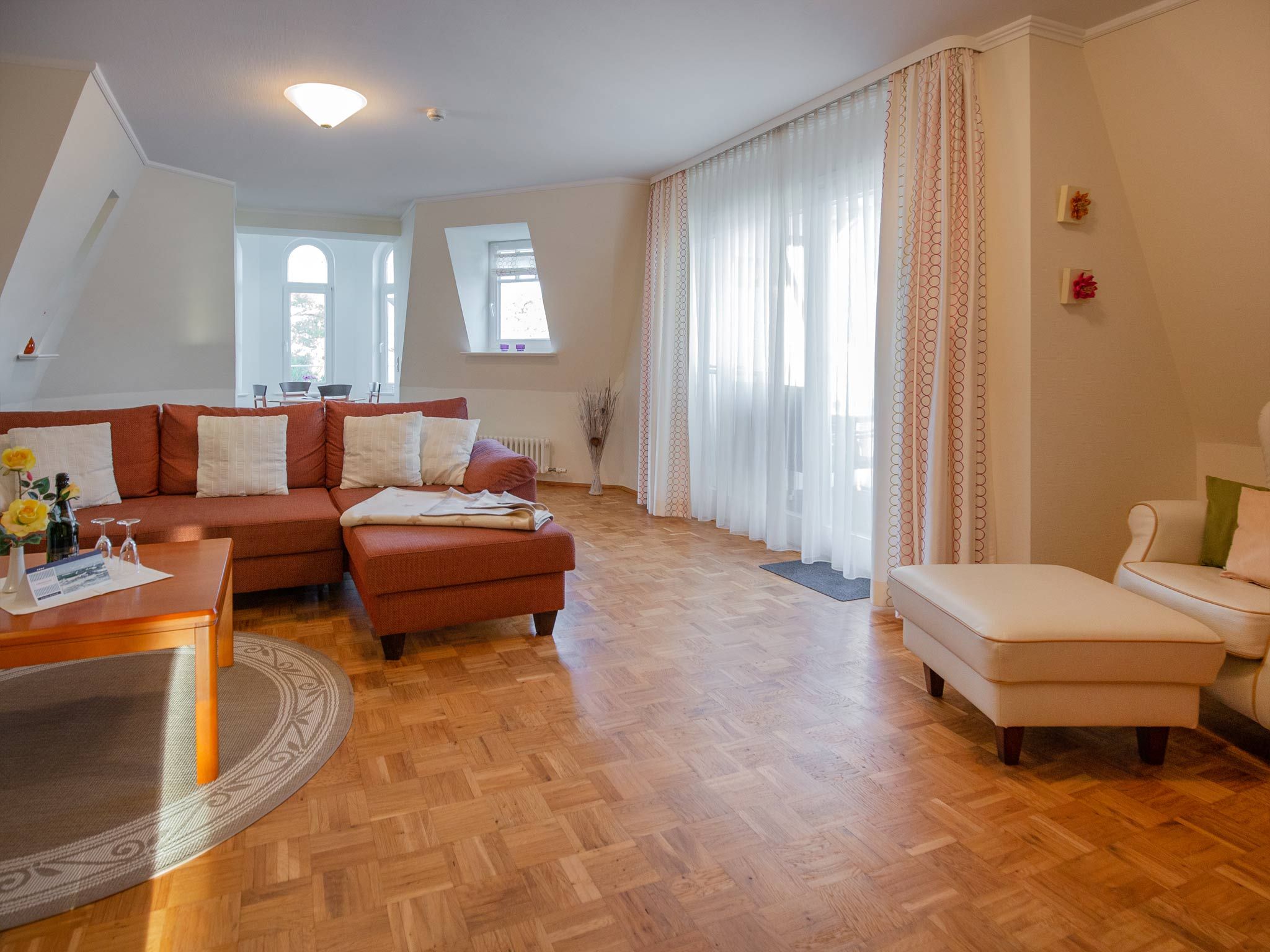 Strandvillen Binz Ferienwohnung mit Meerblick, 2 Schlafzimmern und Balkon (SV/713) Insel Rügen - Wohnzimmer
