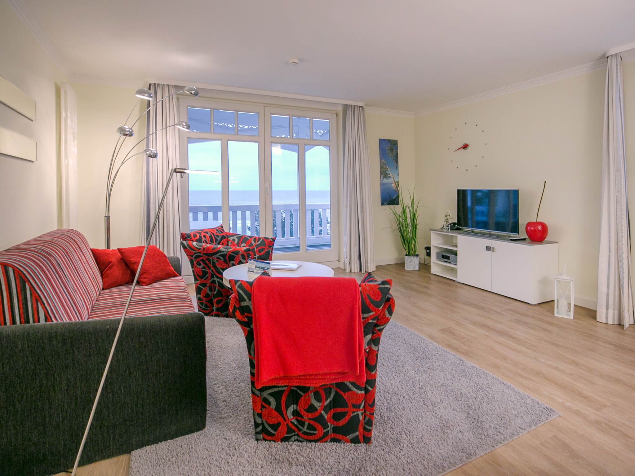Strandvillen Binz Ferienwohnung mit Meerblick, 1 Schlafzimmer und Balkon (SV/762) Insel Rügen - Wohnzimmer