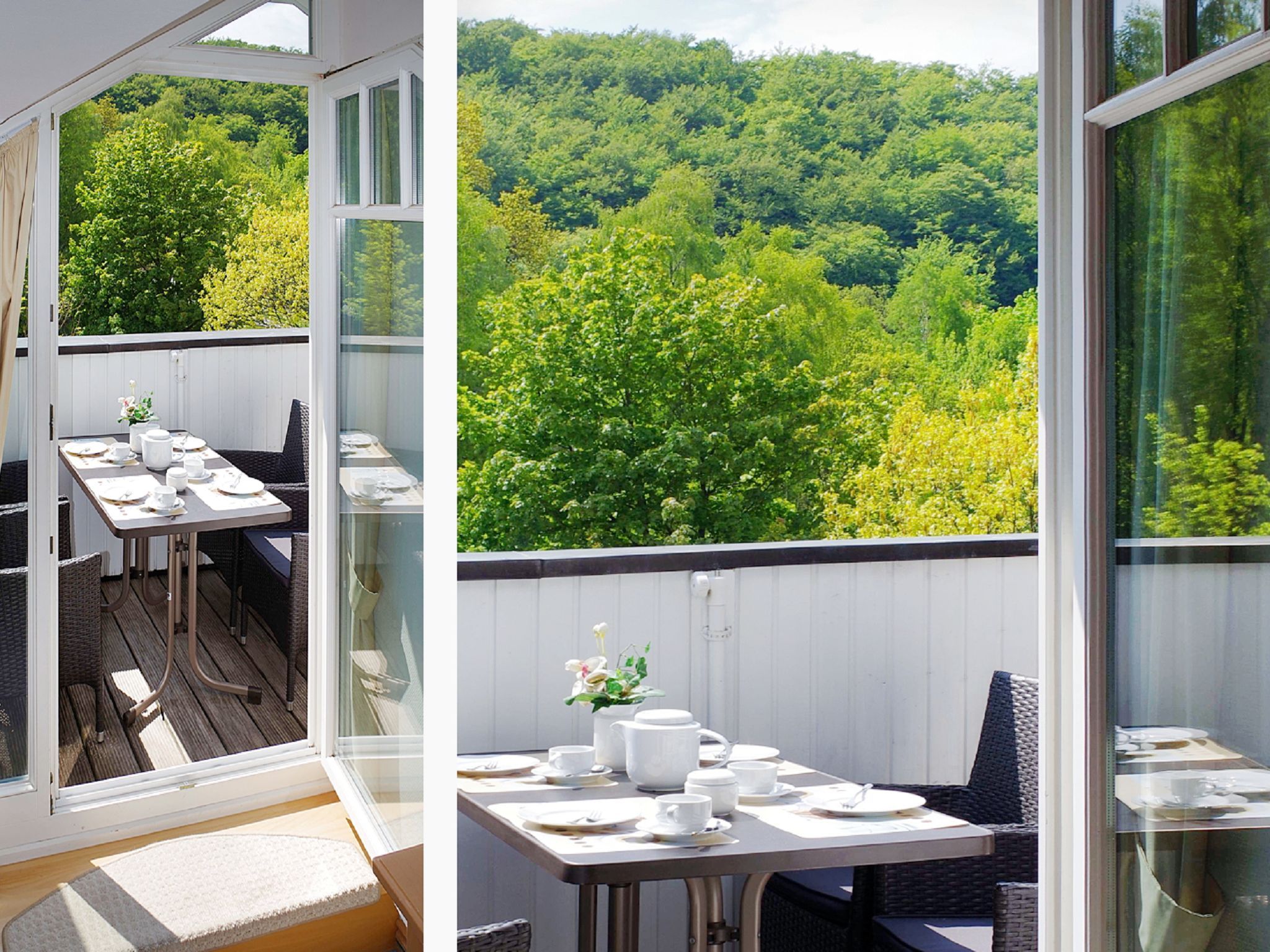 Dünenpark Binz Komfortplus Ferienwohnung mit 2 Schlafzimmern und Balkon im Dachgeschoss (009) Insel Rügen - Balkon