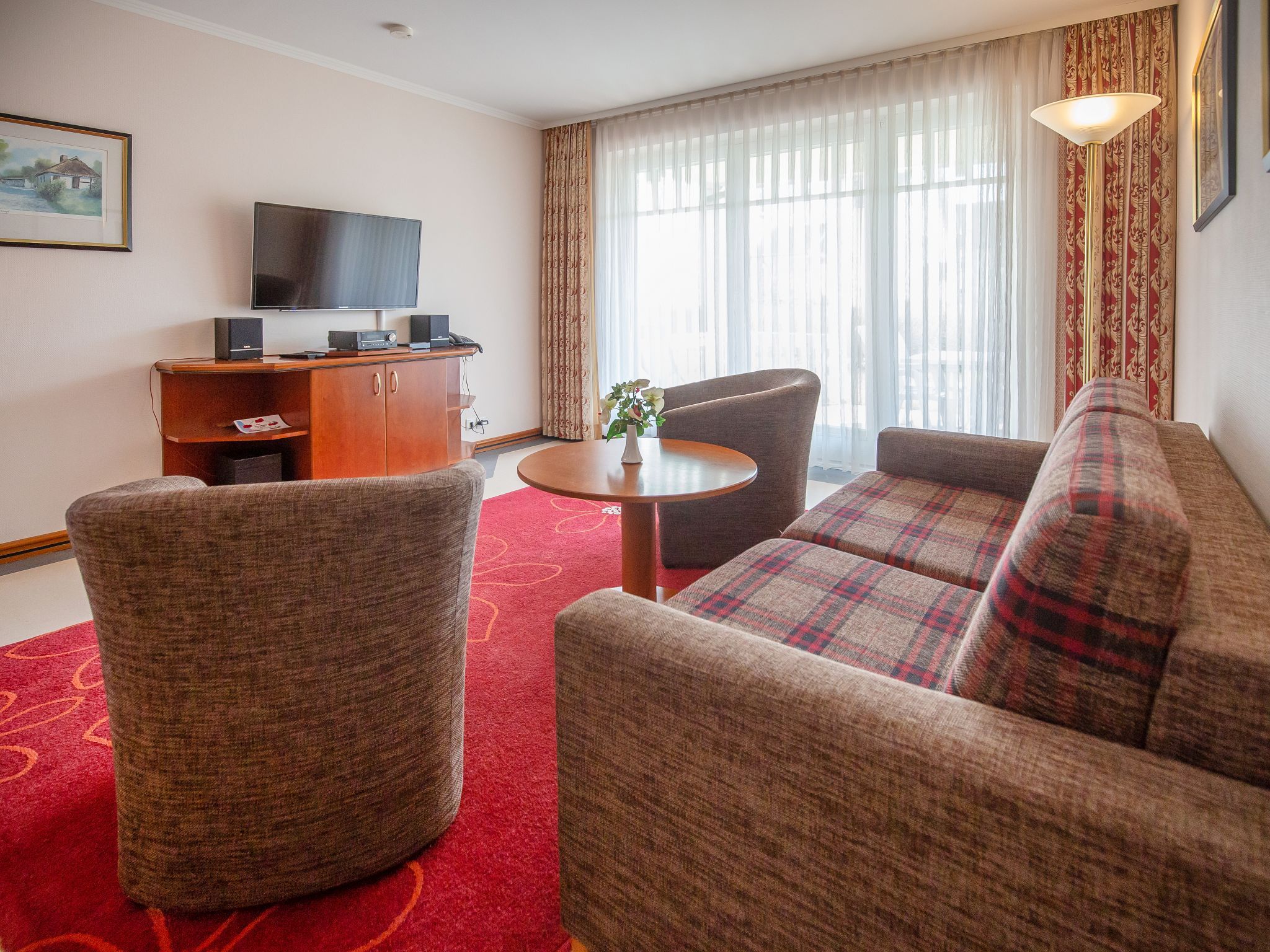 Dünenpark Binz Komfort Ferienwohnung mit 1 Schlafzimmer und Terrasse im Erdgeschoss (027) Insel Rügen - Wohnzimmer