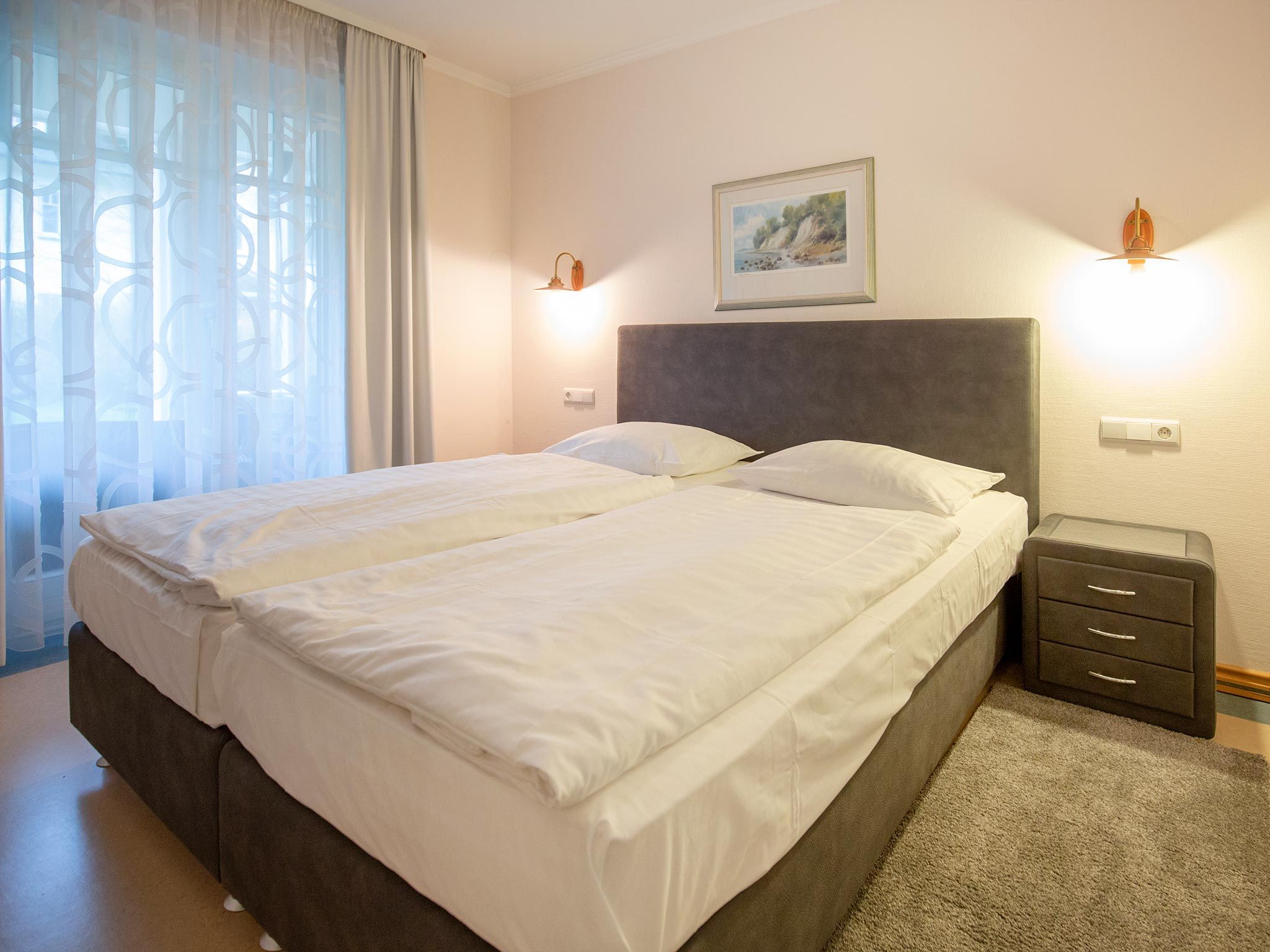 Dünenpark Binz Komfort Ferienwohnung mit 2 Schlafzimmern und Terrasse im Erdgeschoss (163) Insel Rügen - Schlafzimmer