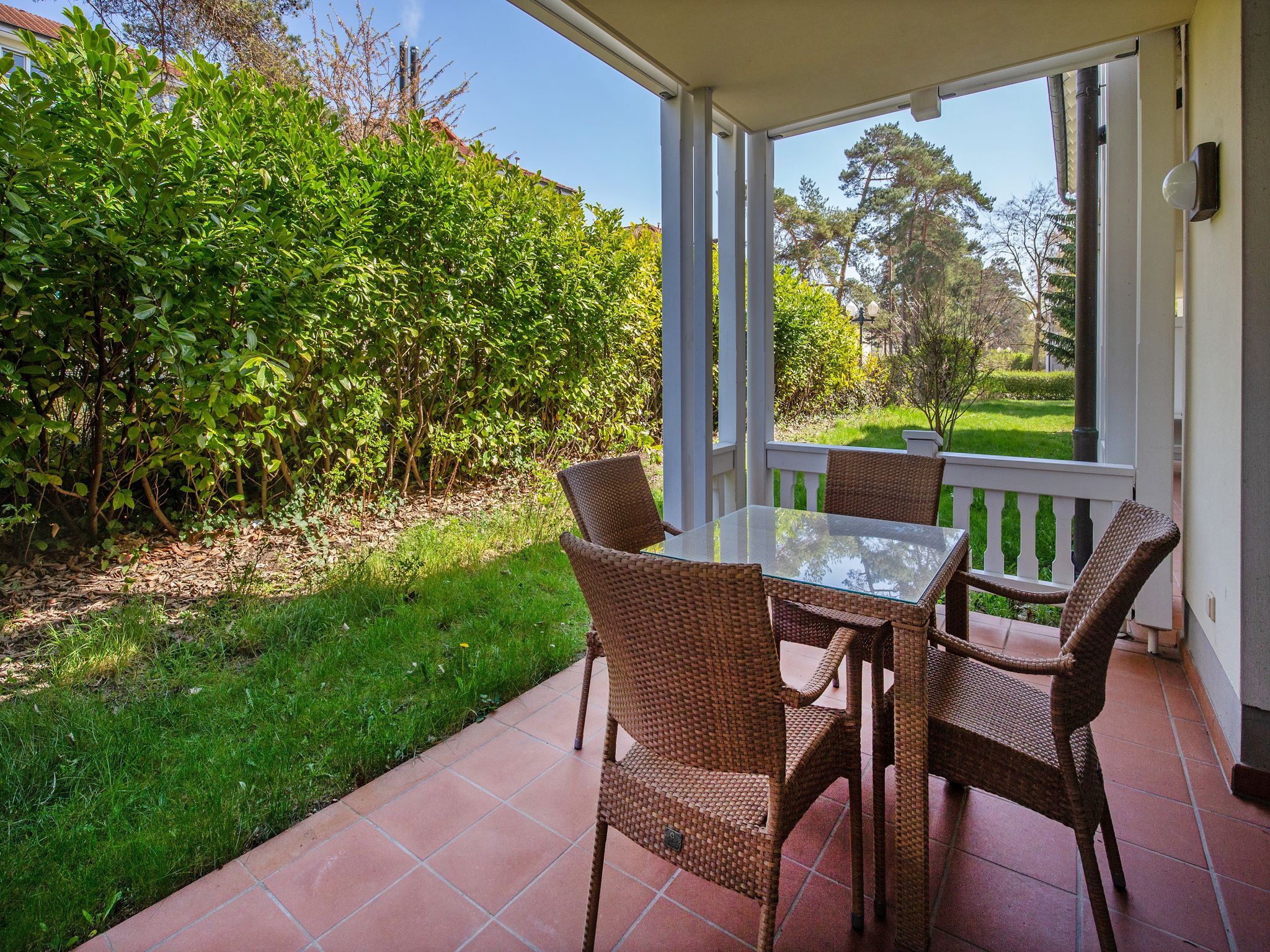 Dünenpark Binz Komfort Ferienwohnung mit 1 Schlafzimmer und Terrasse im Erdgeschoss (199) Insel Rügen - Terrasse