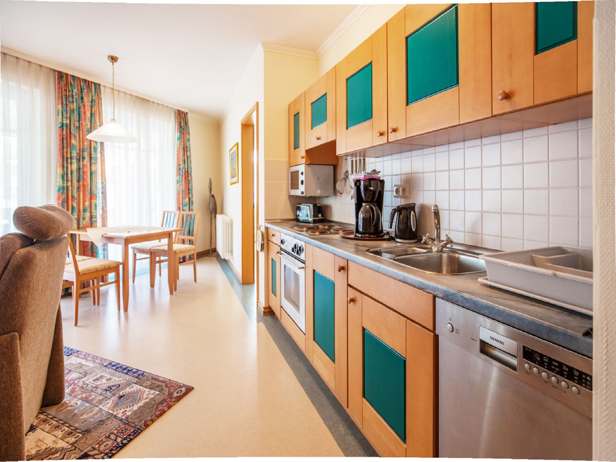 Dünenpark Binz Komfort Ferienwohnung mit 1 Schlafzimmer und Balkon im Obergeschoss (193) Insel Rügen - Küche / Küchenzeile