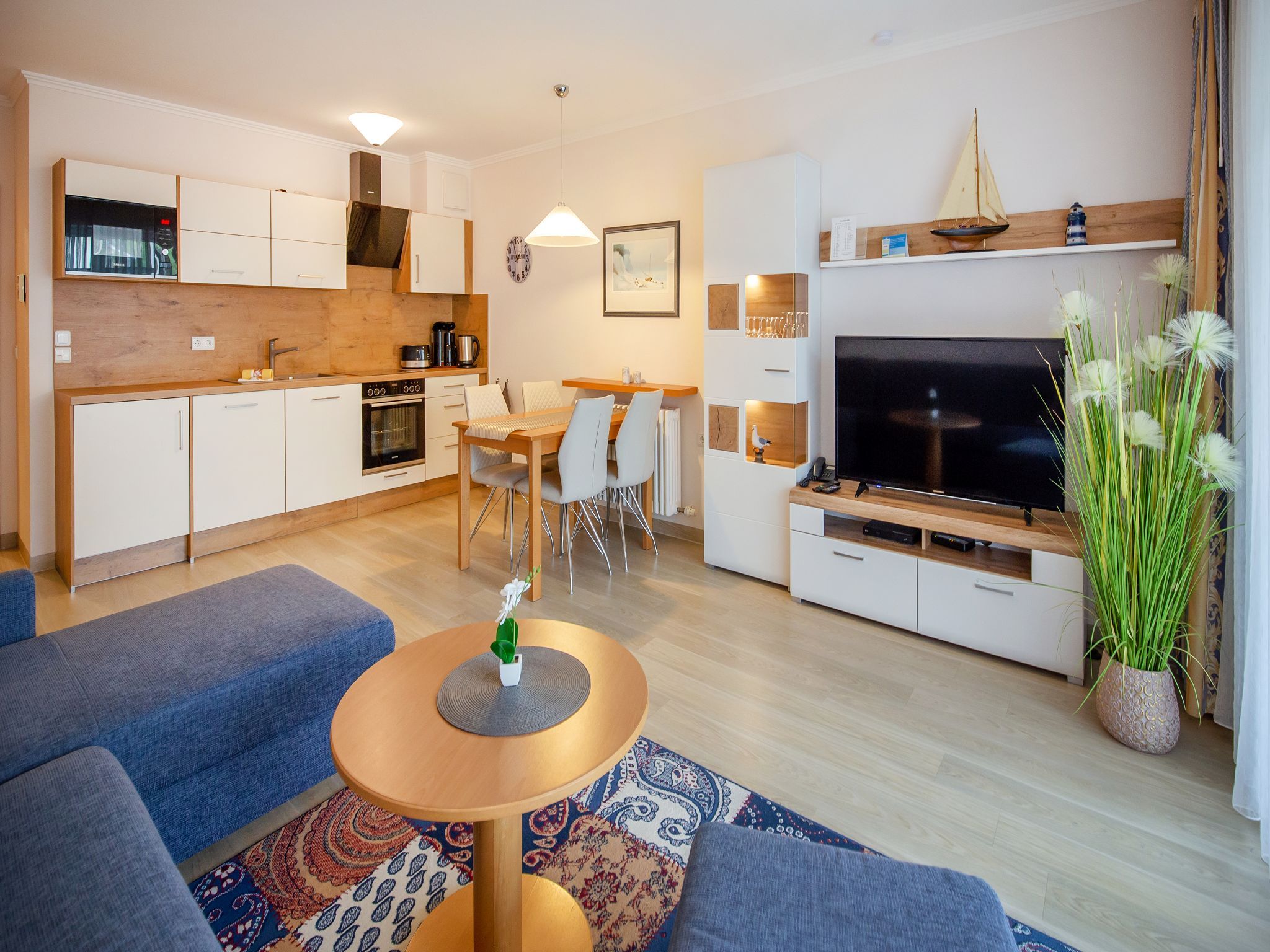 Dünenpark Binz Komfortplus Ferienwohnung mit 1 Schlafzimmer und Balkon im Obergeschoss (228) Insel Rügen - Küche / Küchenzeile