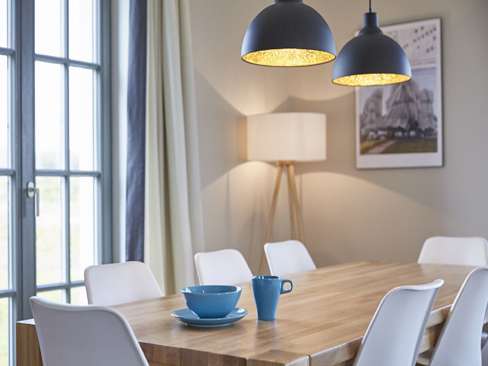 Luxus Reetdachvilla mit 3 Schlafzimmern, Sauna und Kamin (E23) - Wohnzimmer