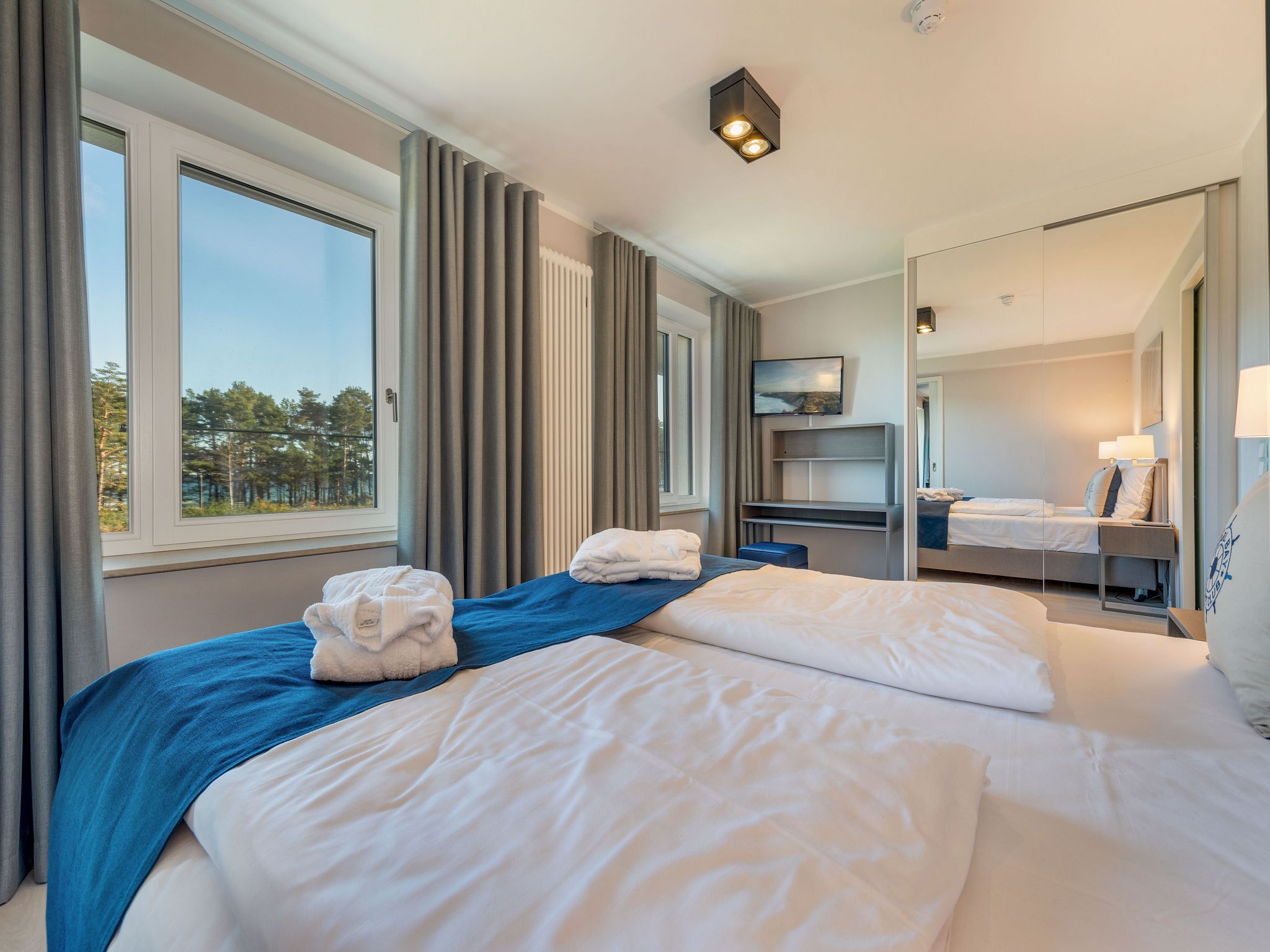 Dünenresidenz Prora Ferienwohnung mit Meerblick, 3 Schlafzimmern und Balkon (NP/207) Insel Rügen - Schlafzimmer