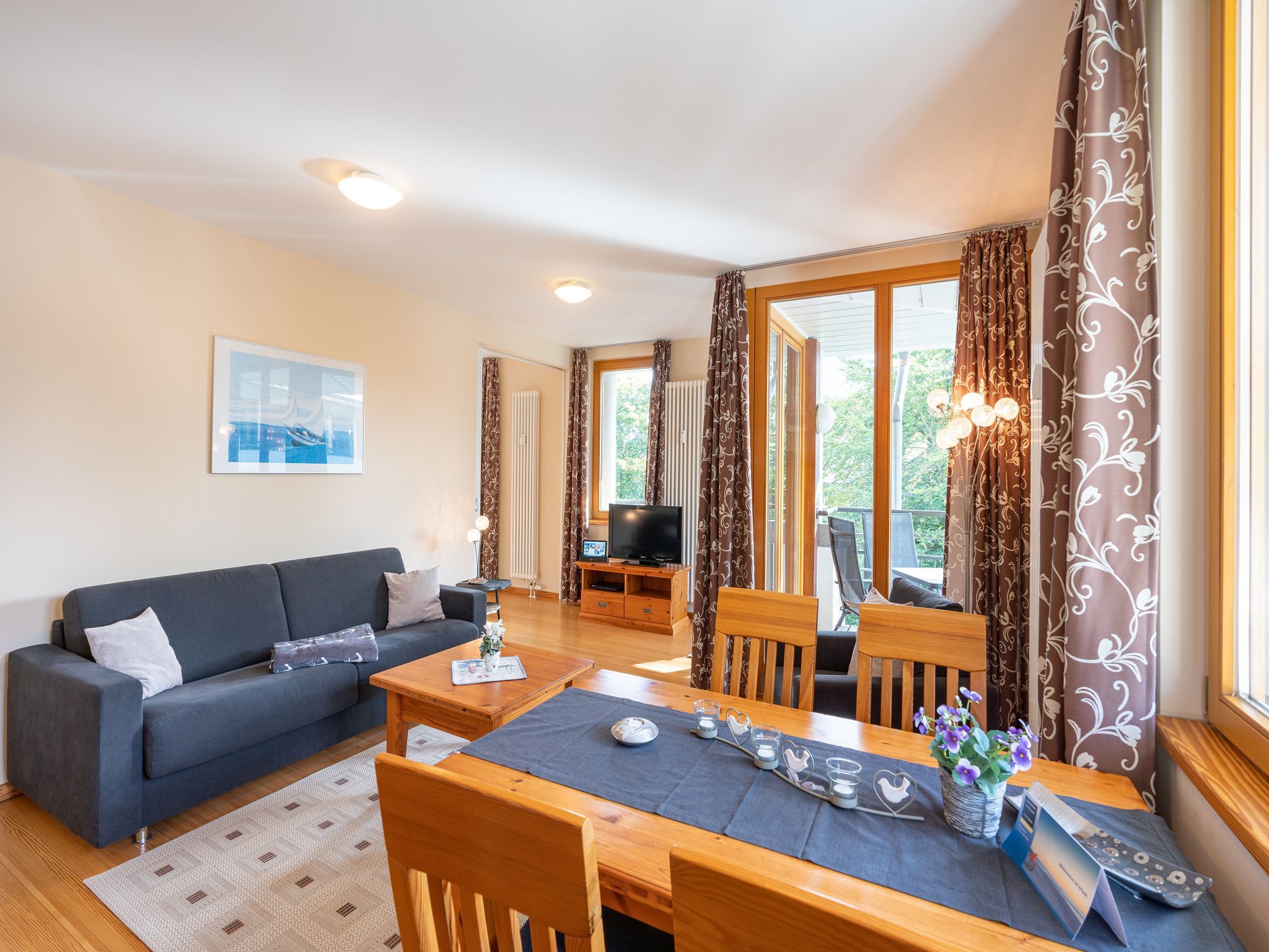 Kaiservillen Heringsdorf Ferienwohnung mit 1 Schlafzimmer und Balkon (D234) Insel Usedom - Wohnzimmer