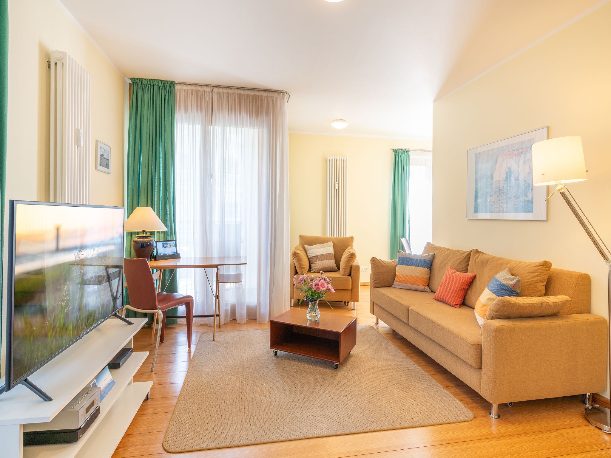 Kaiservillen Heringsdorf Ferienwohnung mit 1 Schlafzimmer und Balkon (D122) Insel Usedom - Wohnzimmer