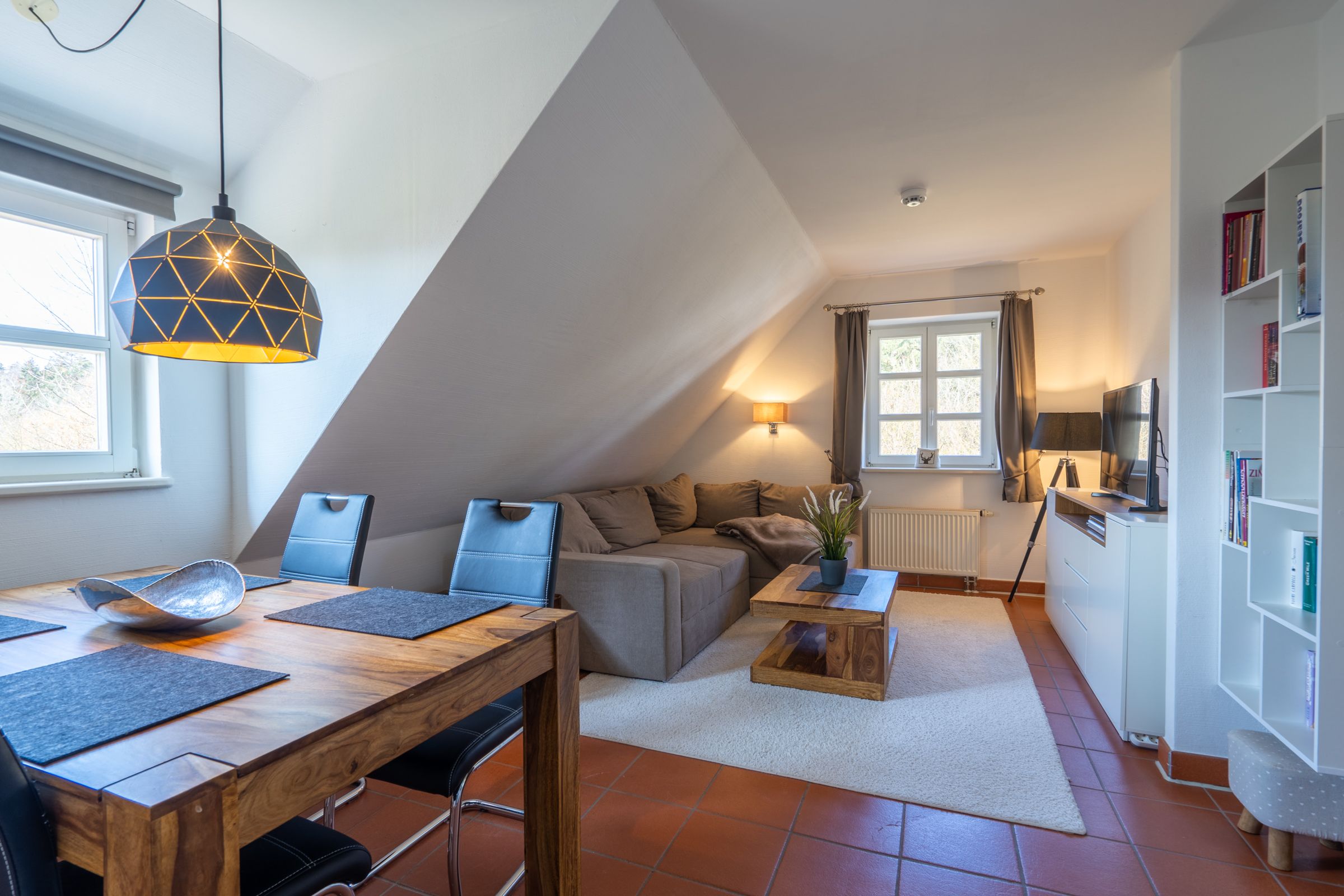 Feriendorf Rugana Komfortplus Ferienwohnung mit 1 Schlafzimmer (B26) Insel Rügen - Wohnzimmer