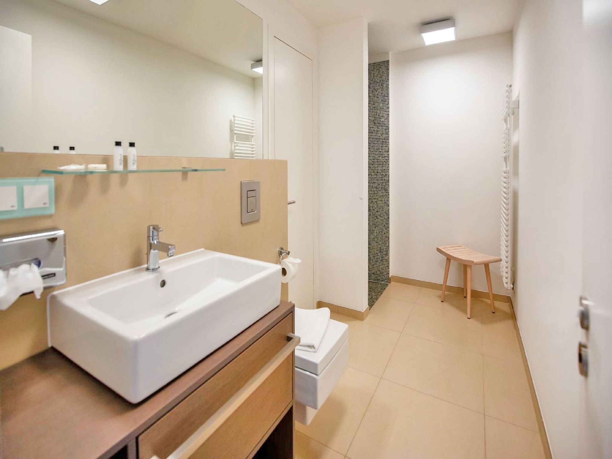 Dünenresidenz Prora Skysuite mit Meerblick, 1 Schlafzimmer und Dachterrasse (NP/508) Insel Rügen - Badezimmer