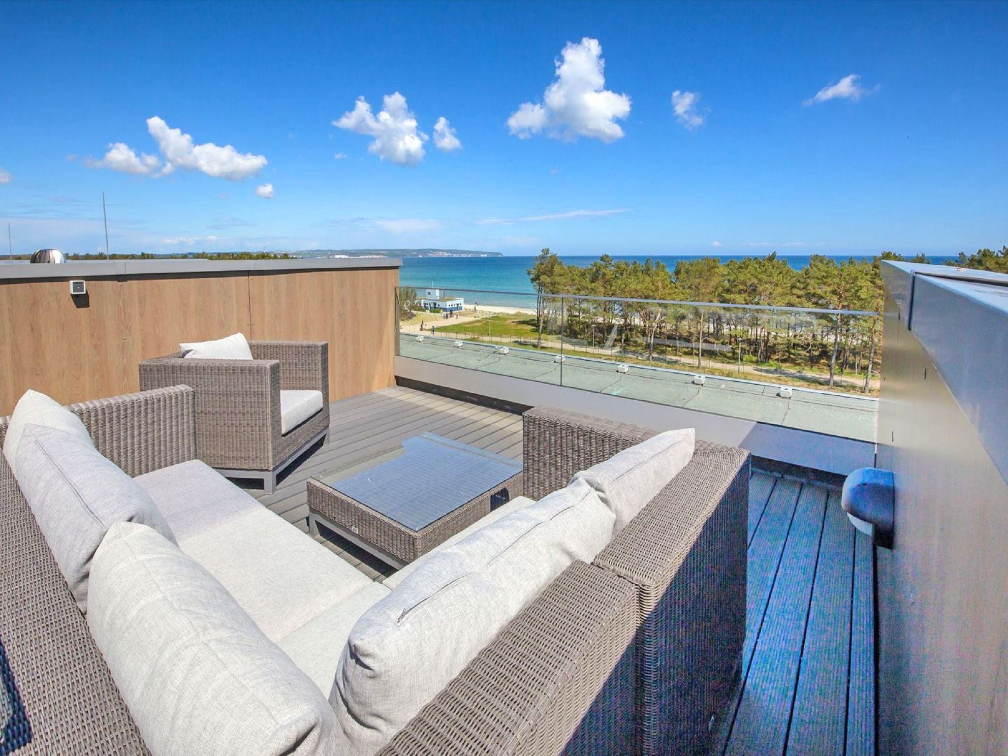 Dünenresidenz Prora Skysuite mit Meerblick, 1 Schlafzimmer und Dachterrasse (NP/508) Insel Rügen - Terrasse