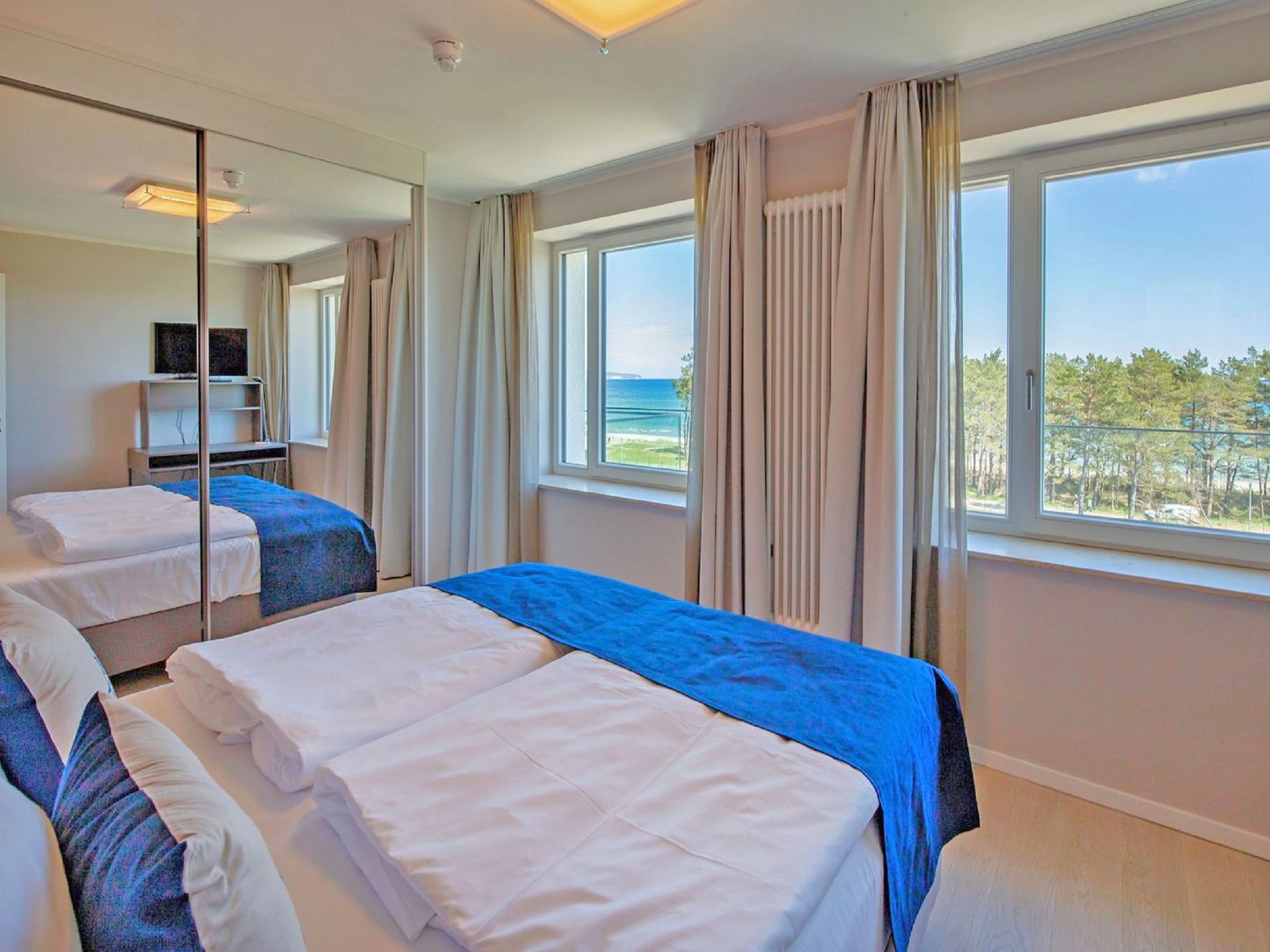 Dünenresidenz Prora Skysuite mit Meerblick, 1 Schlafzimmer und Dachterrasse (NP/508) Insel Rügen - Schlafzimmer