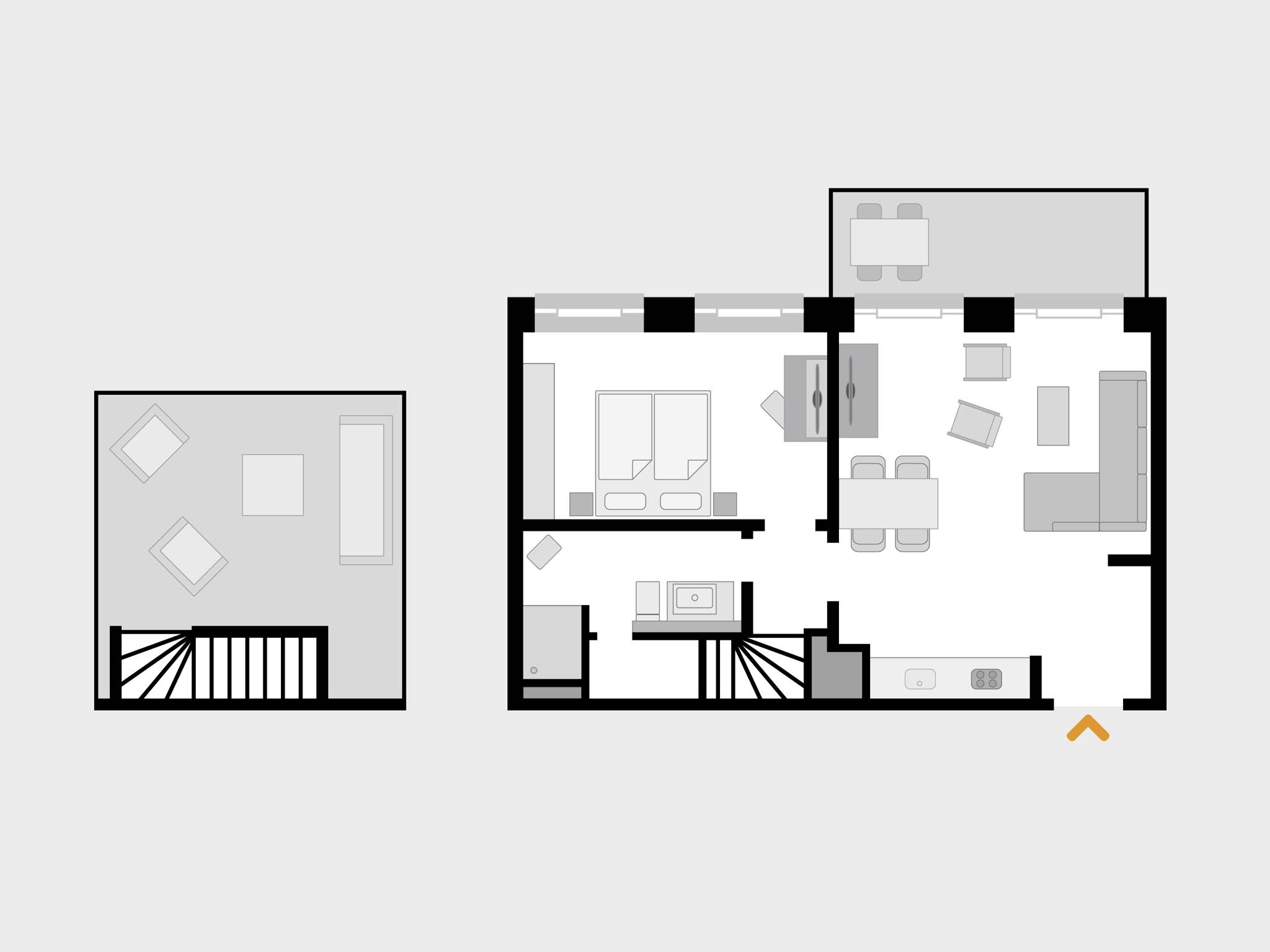 Dünenresidenz Prora Skysuite mit Meerblick, 1 Schlafzimmer und Dachterrasse (NP/508) Insel Rügen - Grundriss