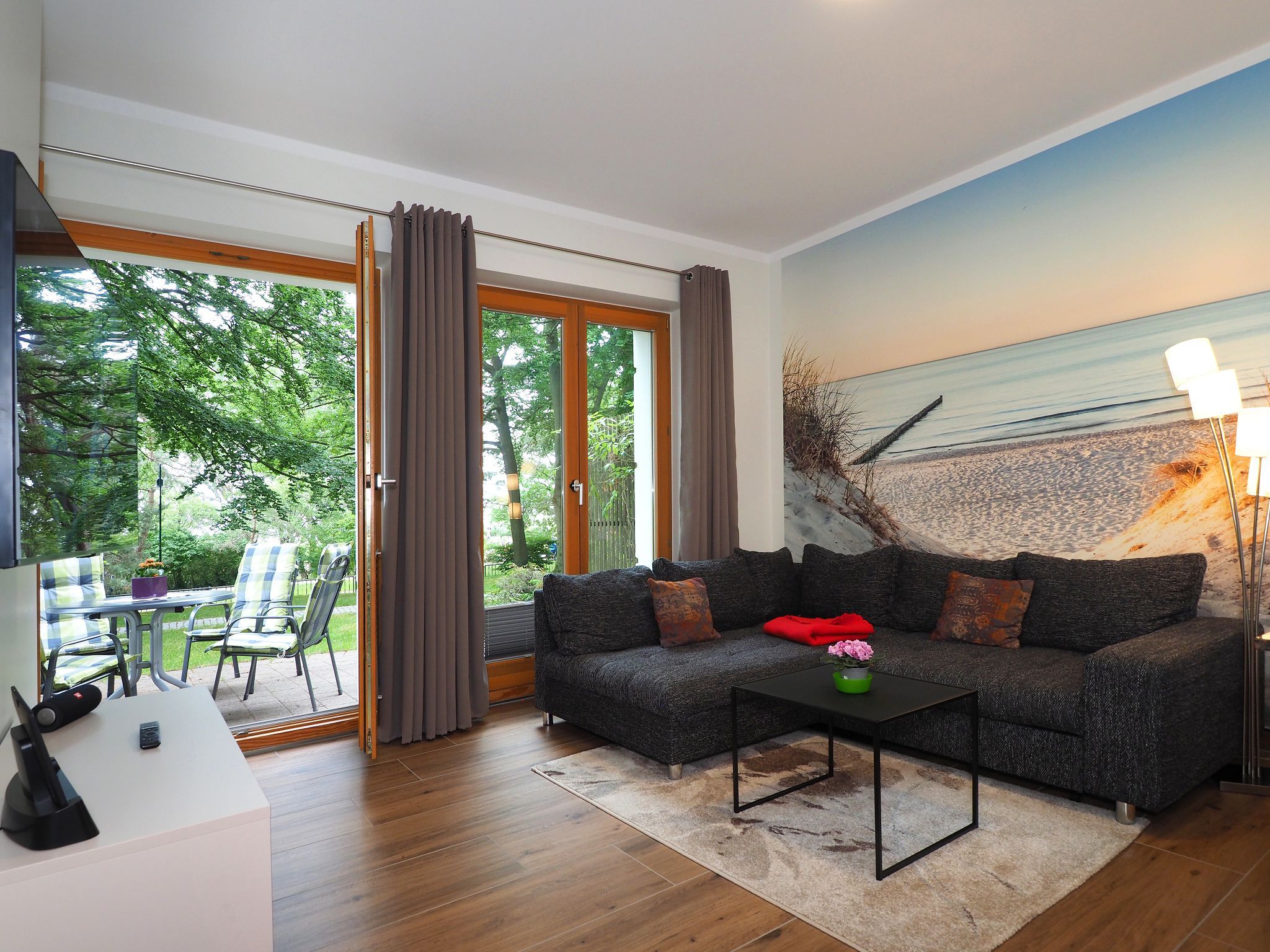 Kaiservillen Heringsdorf 2-Raum-Ferienwohnung mit 1 Schlafzimmer und Terrasse (DG22) Insel Usedom - Wohnzimmer