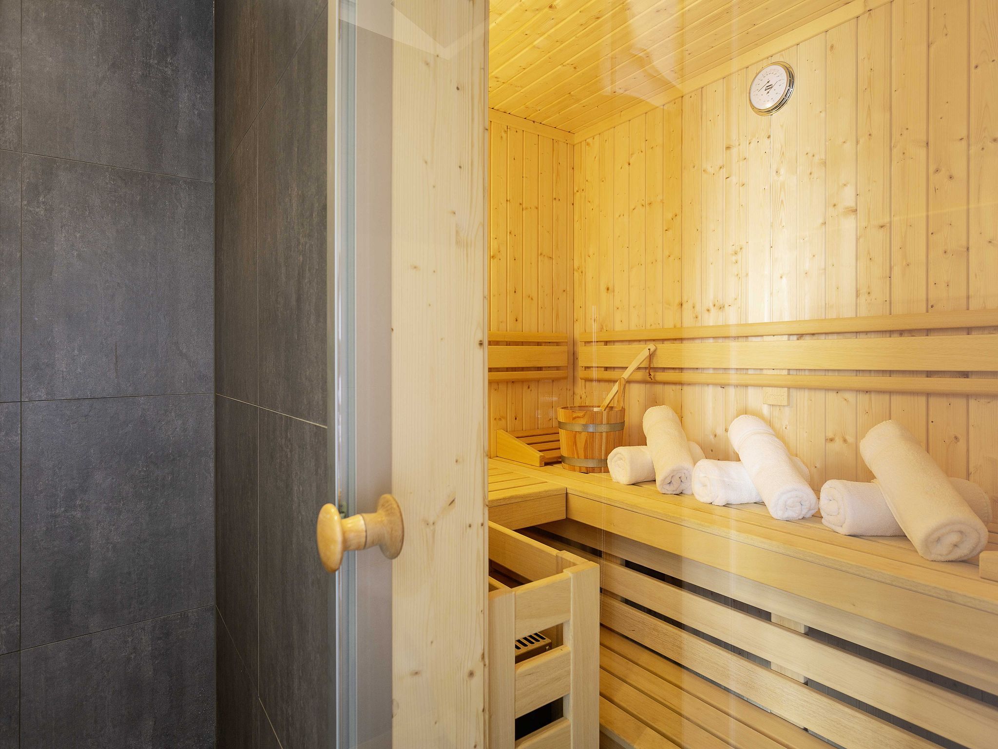 Premium Reetdachvilla mit 3 Schlafzimmern, Sauna und Kamin (F04) - Sauna