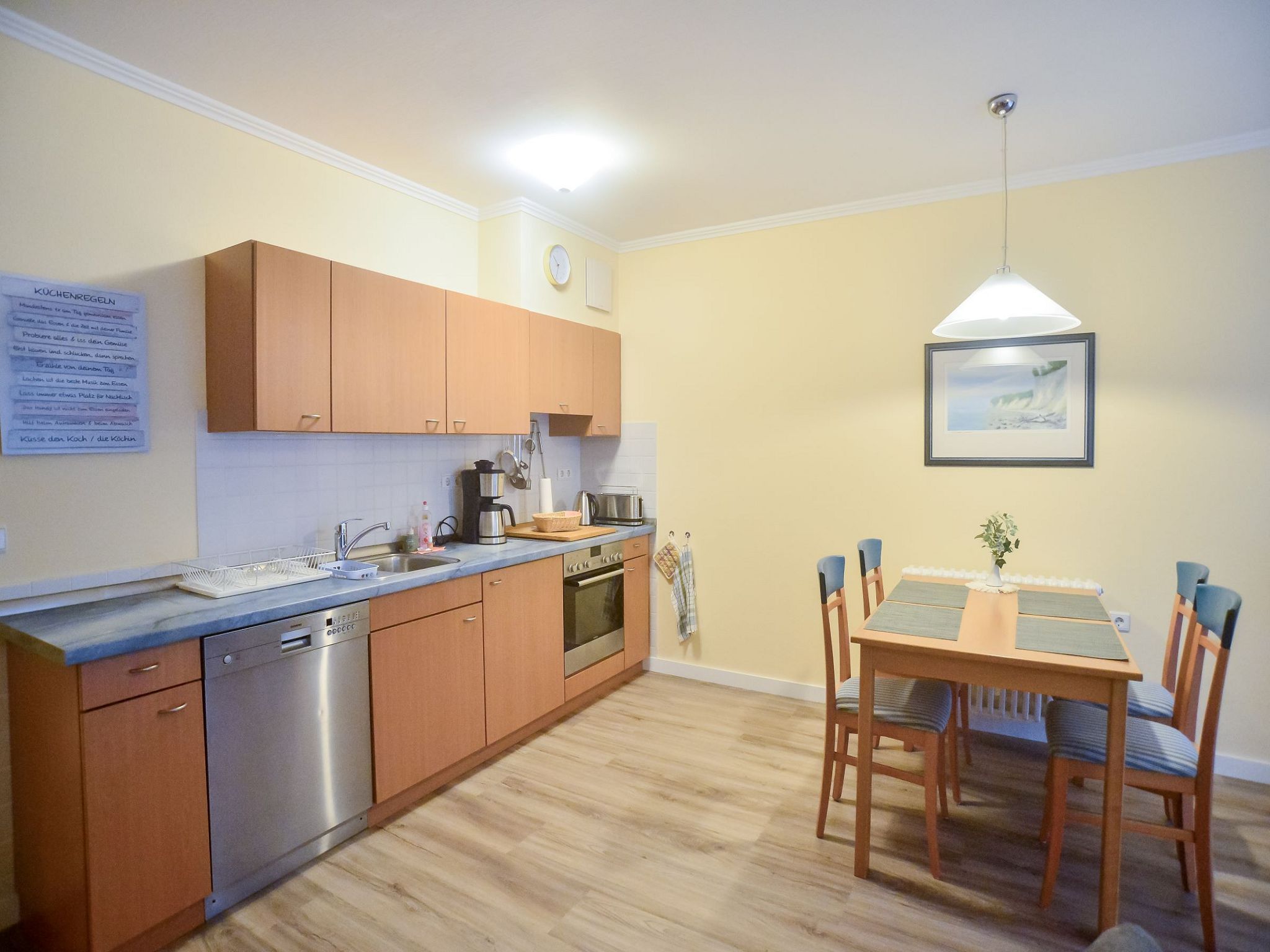 Dünenpark Binz Komfort Ferienwohnung mit 1 Schlafzimmer und Terrasse im Erdgeschoss (074) Insel Rügen - Küche / Küchenzeile