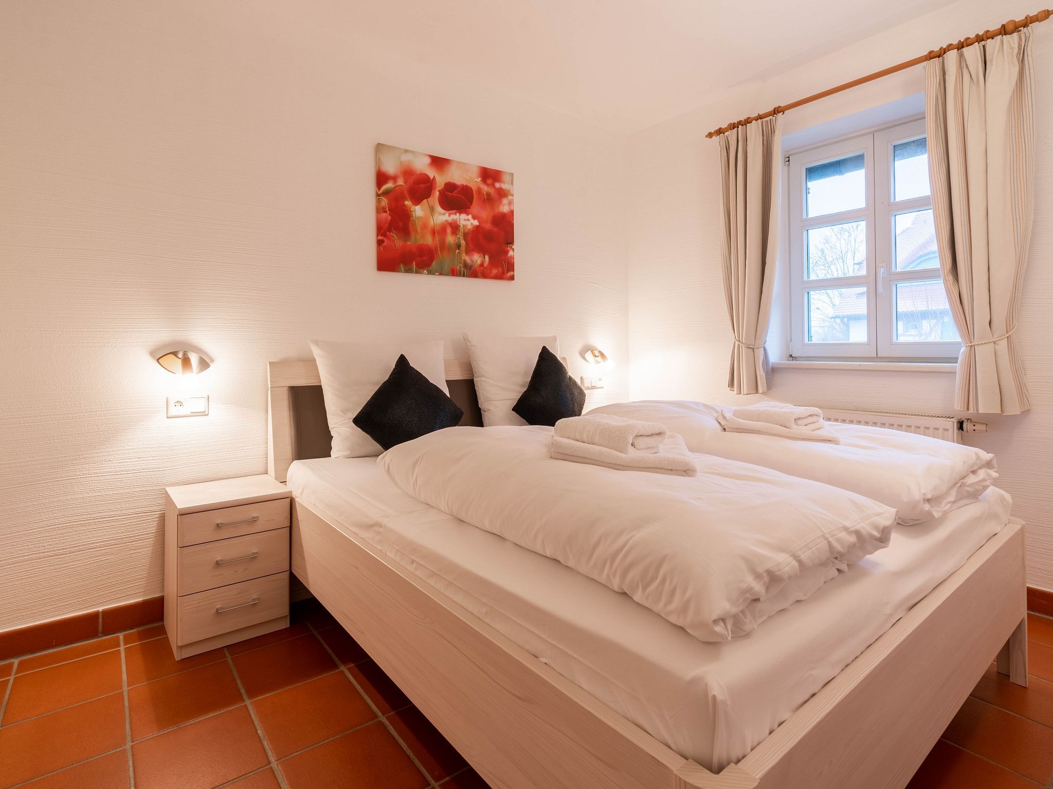 Feriendorf Rugana Komfort Ferienwohnung mit 1 Schlafzimmer und Terrasse (C13) Insel Rügen - Schlafzimmer