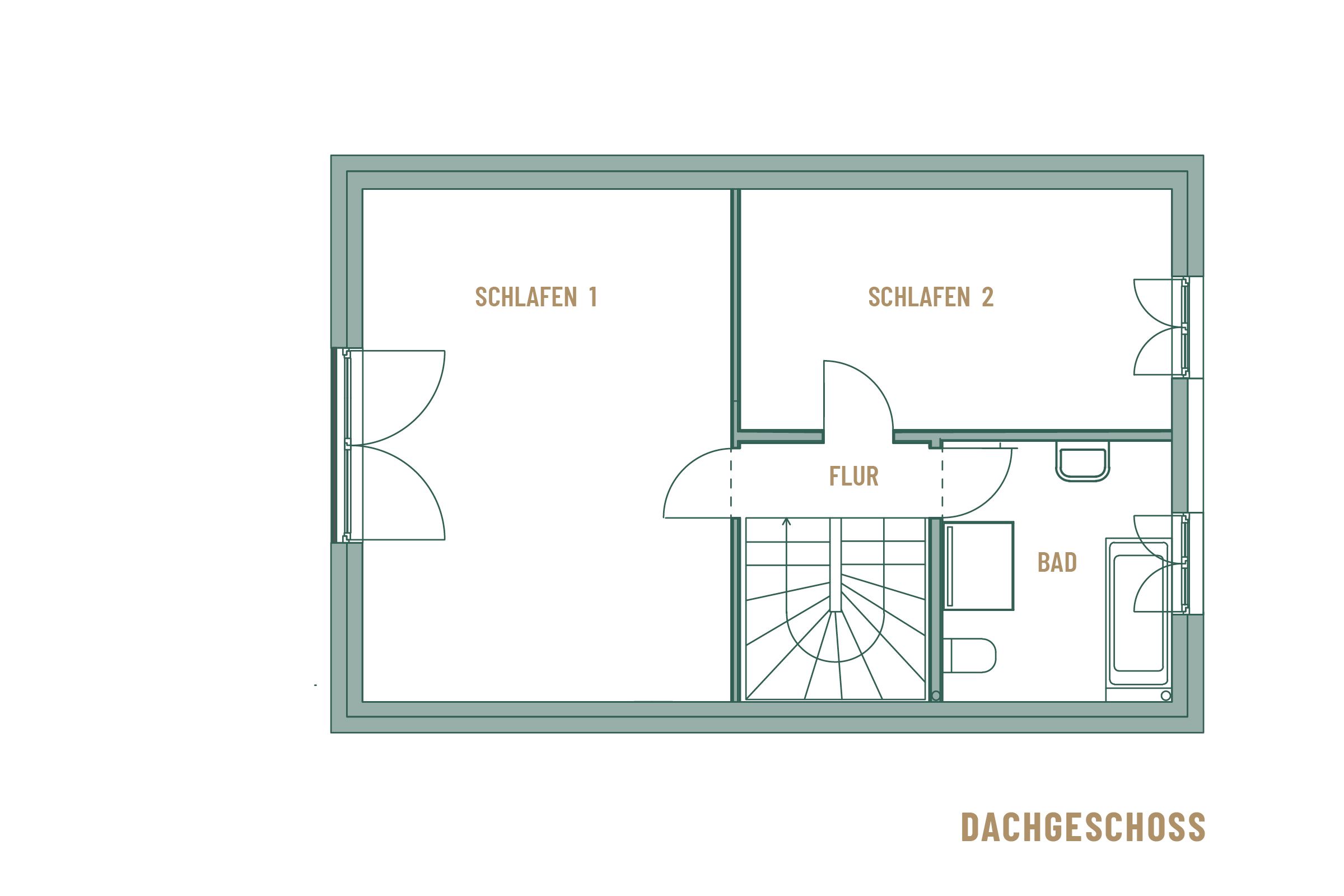 Superior Reetdachvilla mit 2 Schlafzimmern (F02) - Grundriss