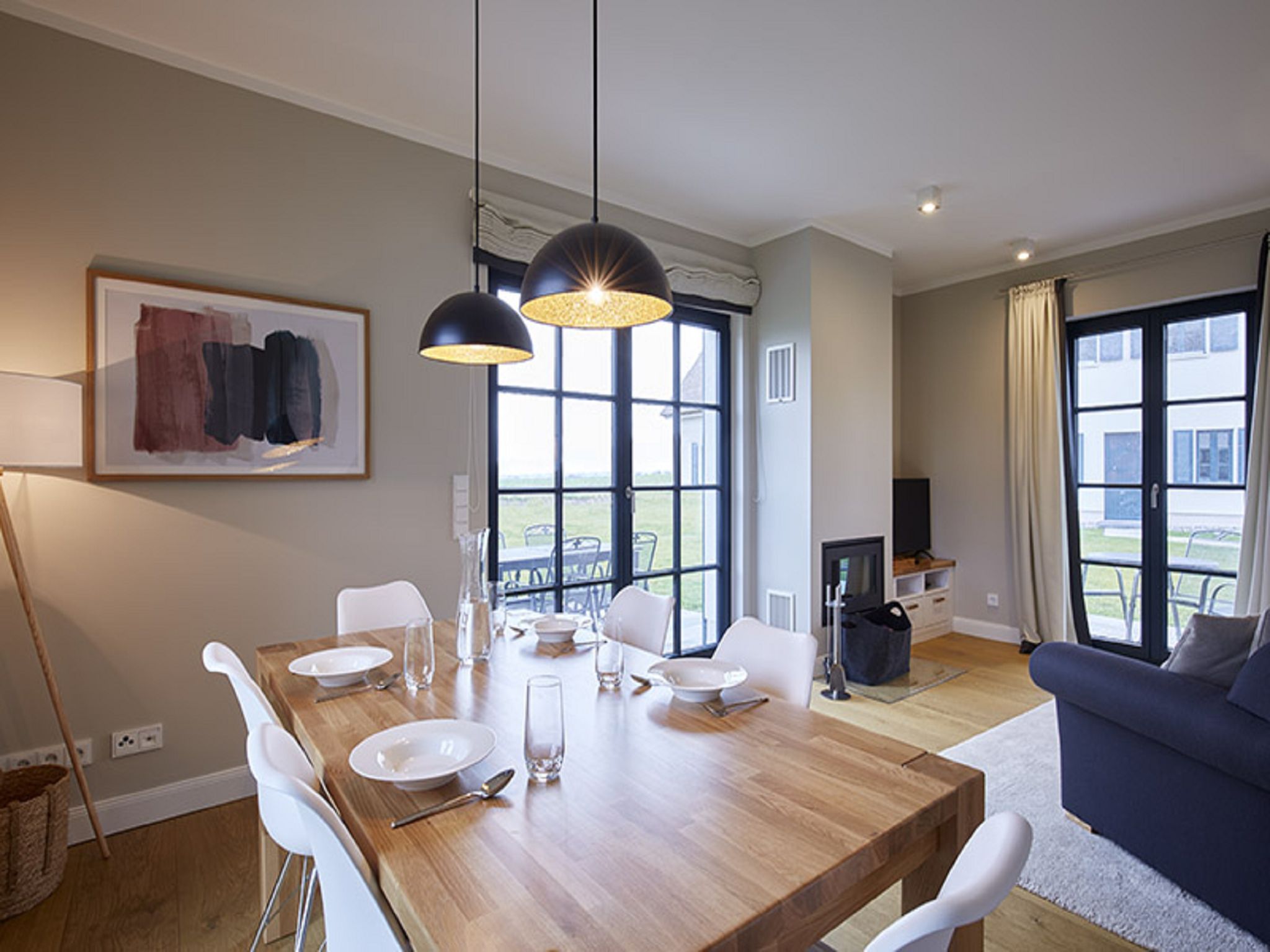 Premium Reetdachvilla mit 3 Schlafzimmern, Sauna und Kamin (F14) - Wohnzimmer