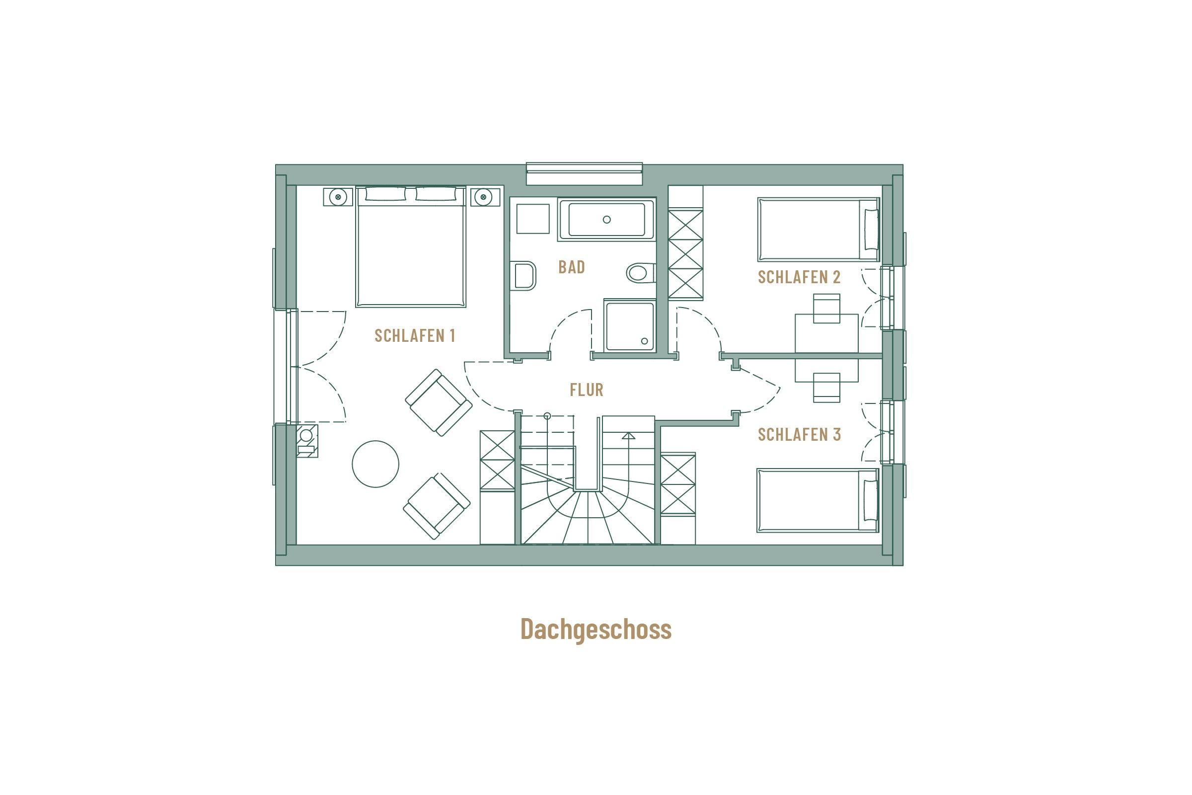 Premium Reetdachvilla mit 3 Schlafzimmern, Sauna und Kamin (E15) - Grundriss