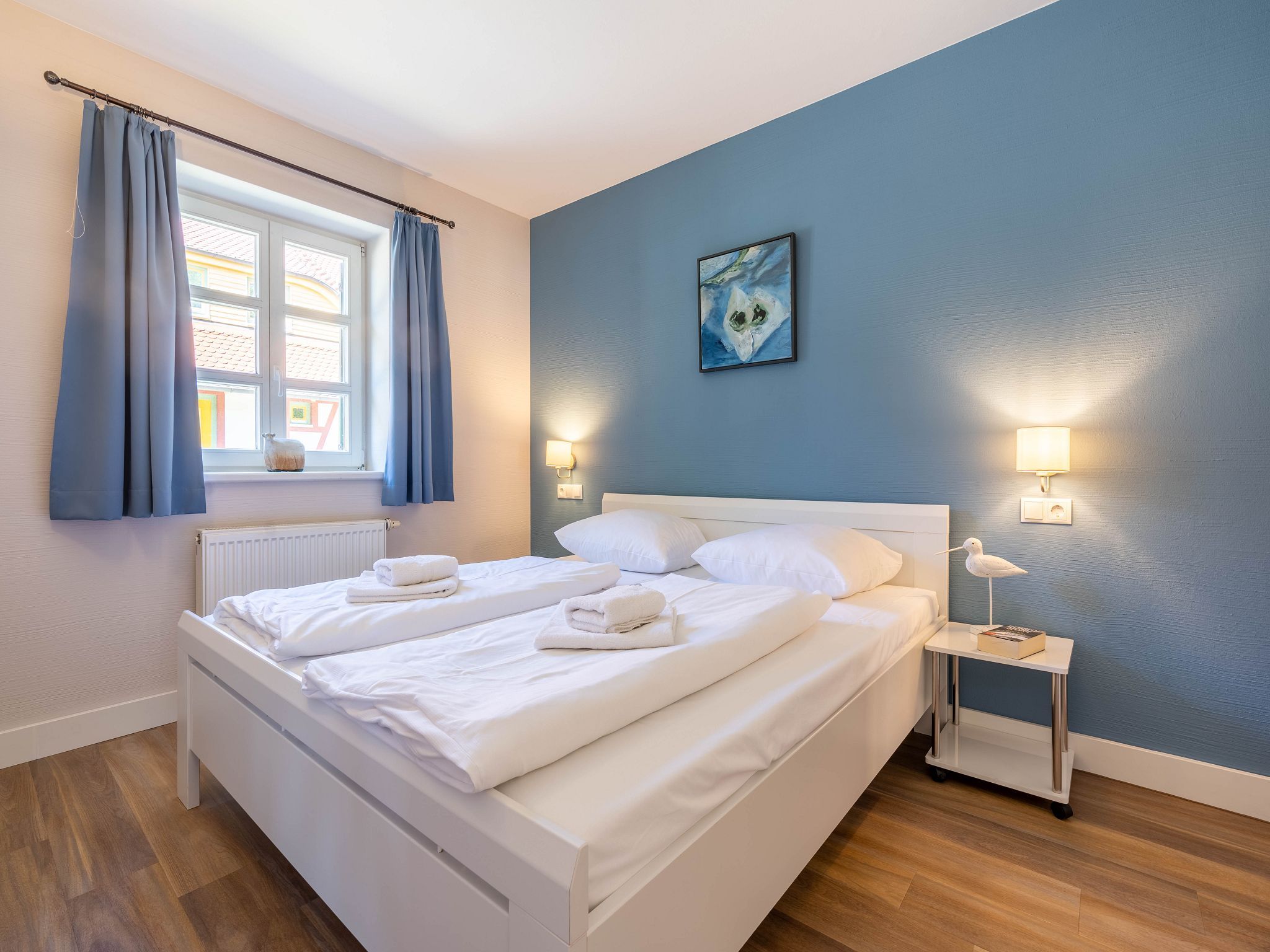 Feriendorf Rugana Komfortplus Ferienwohnung mit 1 Schlafzimmer und Terrasse (B19) Insel Rügen - Schlafzimmer