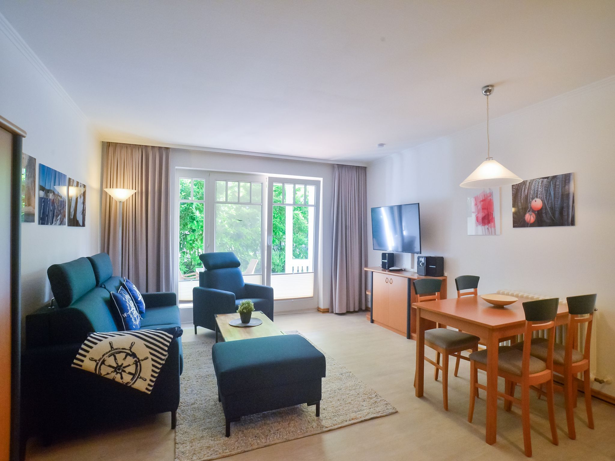 Dünenpark Binz Komfort Ferienwohnung mit 1 Schlafzimmer und Terrasse im Erdgeschoss (199) Insel Rügen - Wohnzimmer