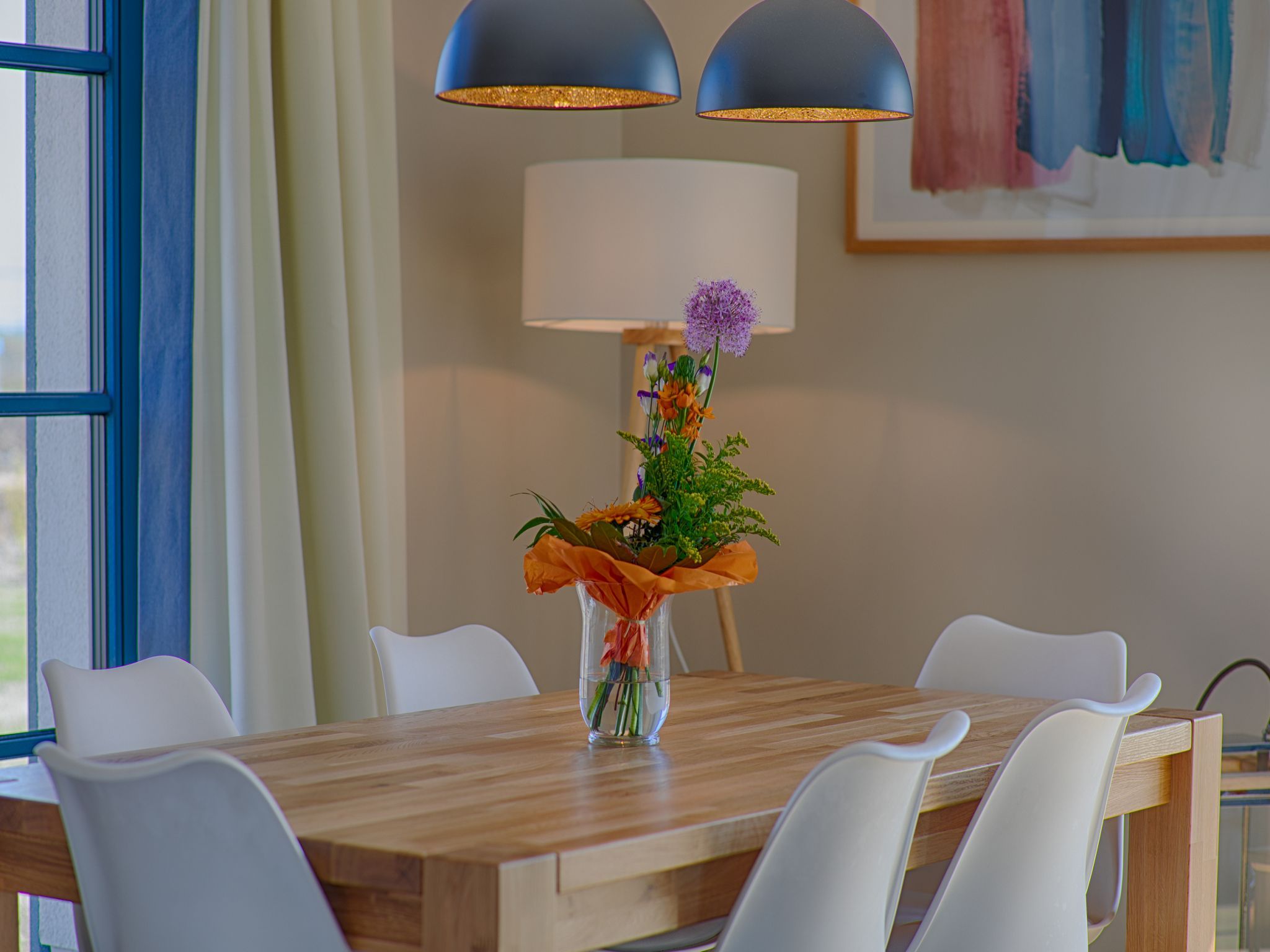 Premium Reetdachvilla mit 3 Schlafzimmern, Sauna und Kamin (F23) - Wohnzimmer