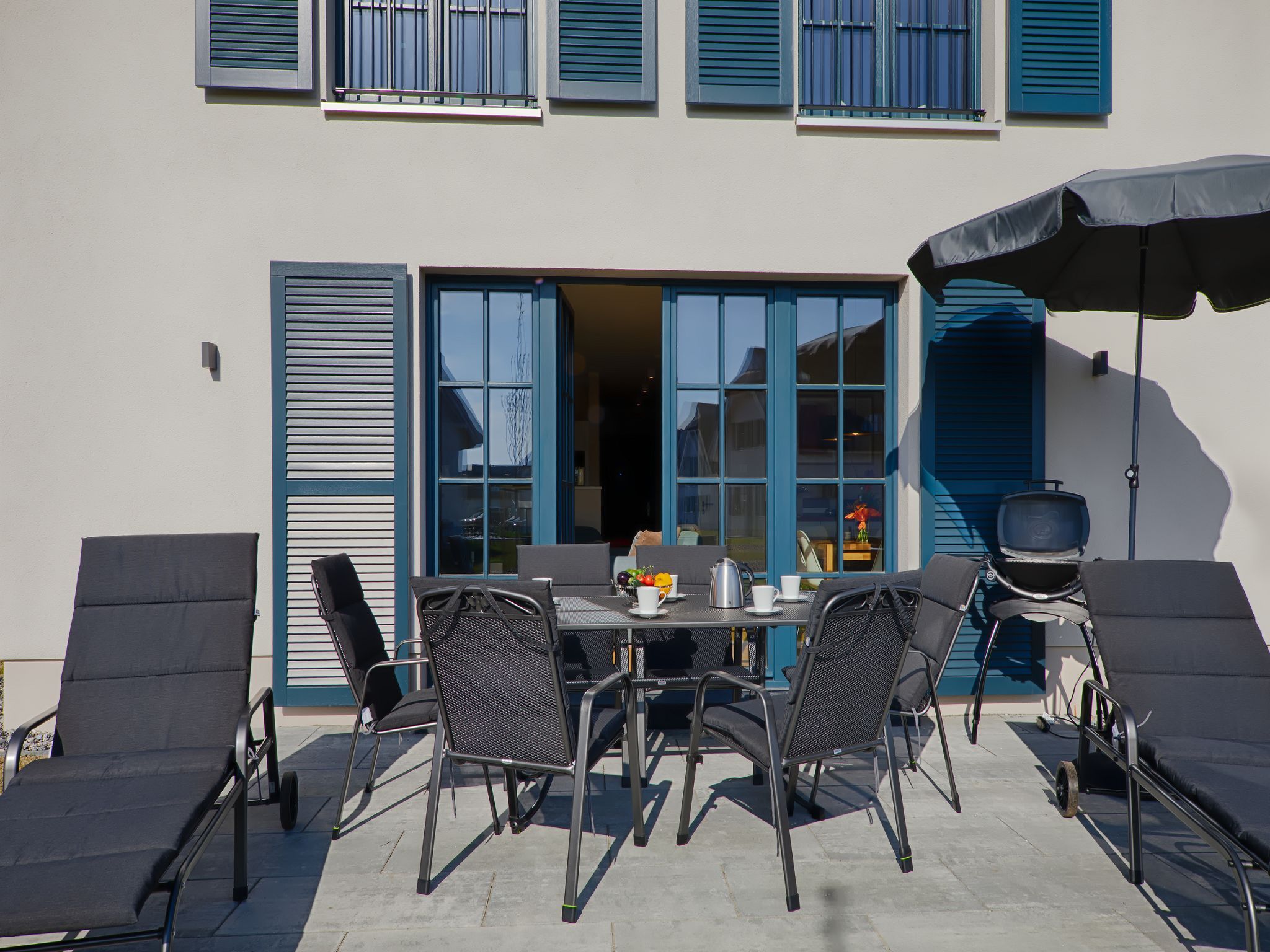 Luxus Reetdachvilla mit 3 Schlafzimmern, Sauna und Kamin (F20) - Terrasse